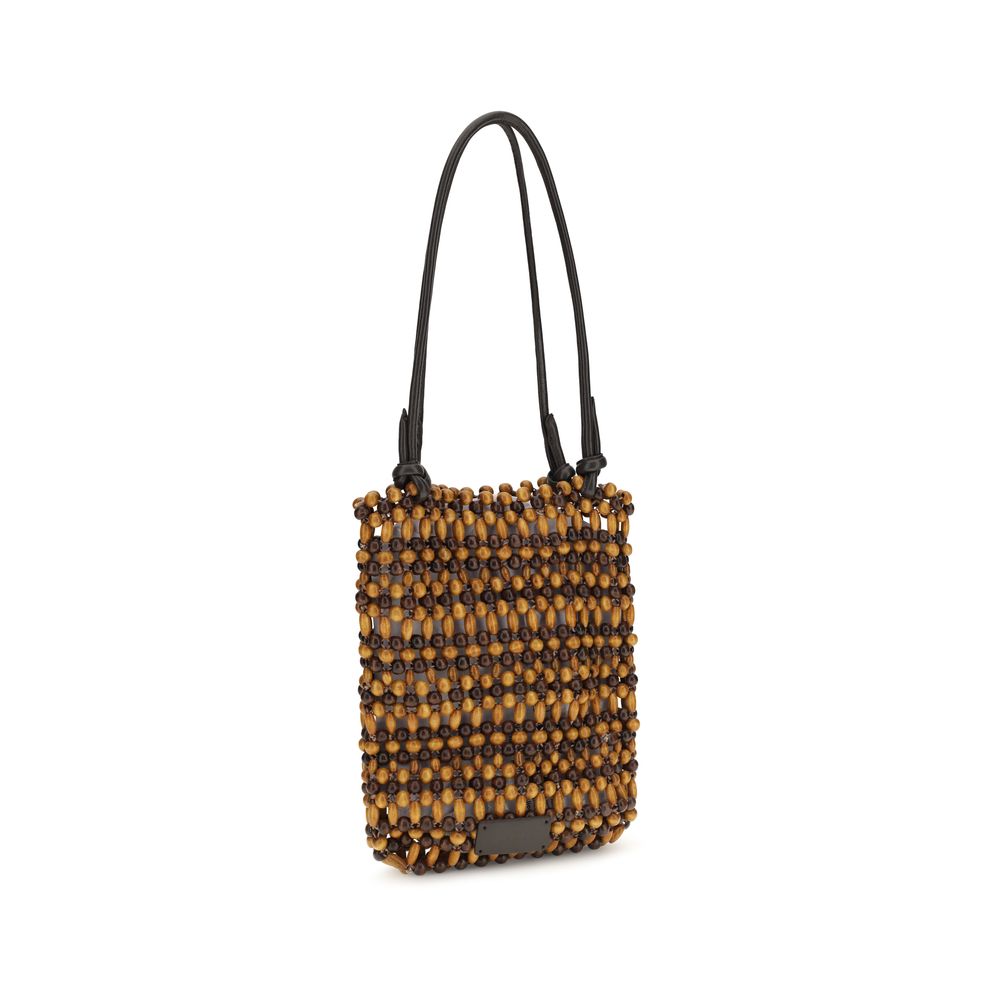 Brown Wood Shoulder Bag