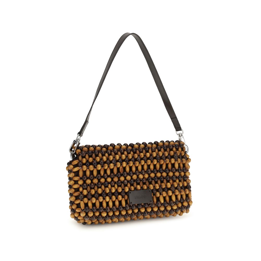 Brown Wood Shoulder Bag