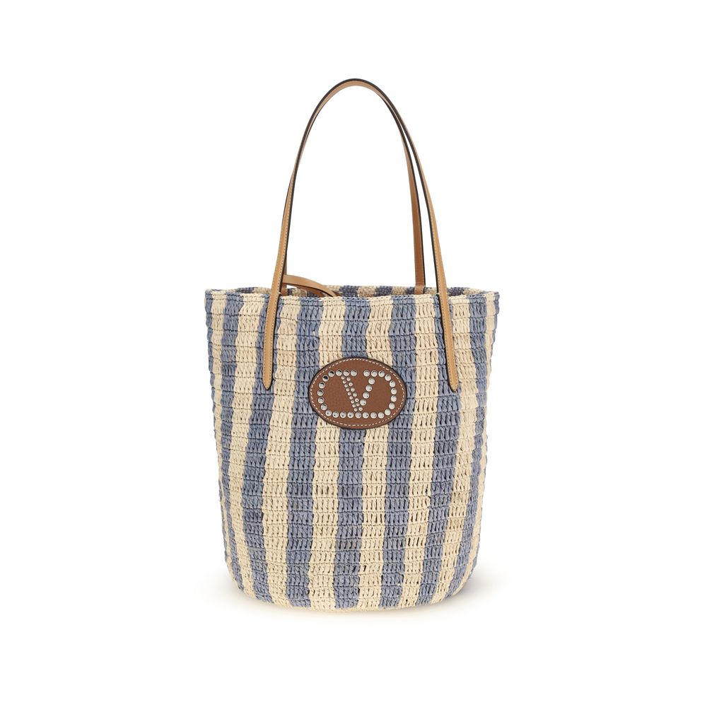 Multicolor Raffia Backet Bag