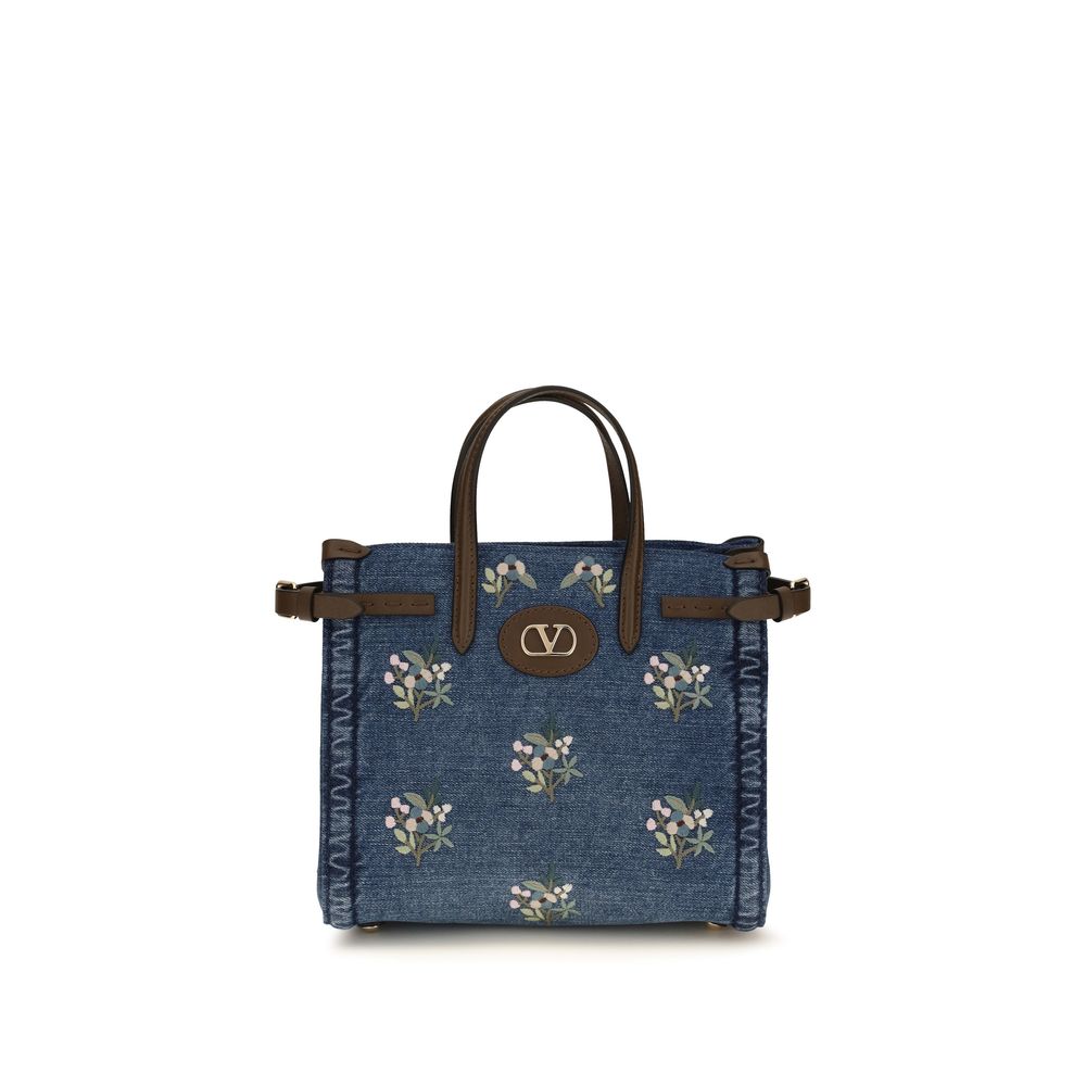 Blue Cotton Handbag