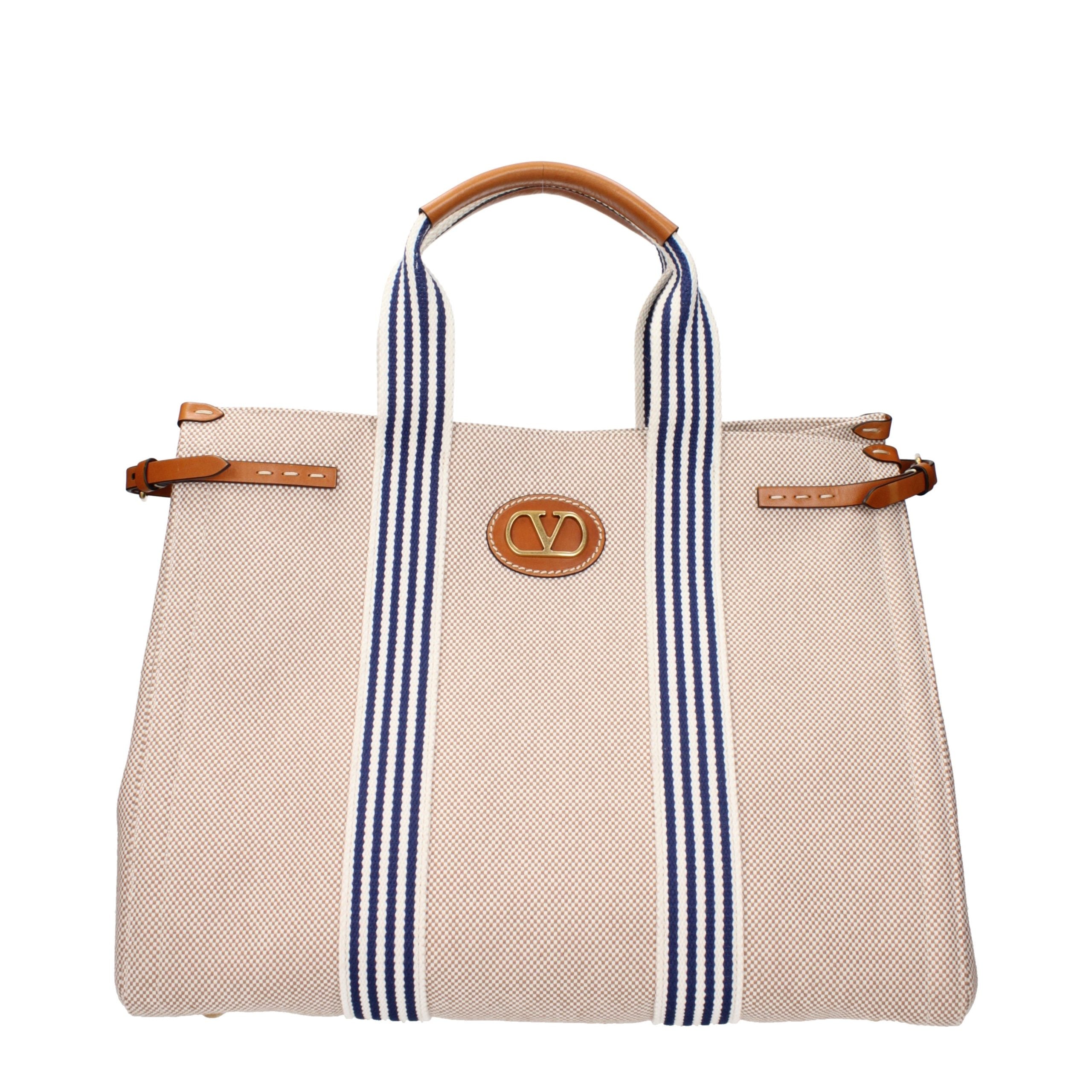 Beige Fabric Handbag