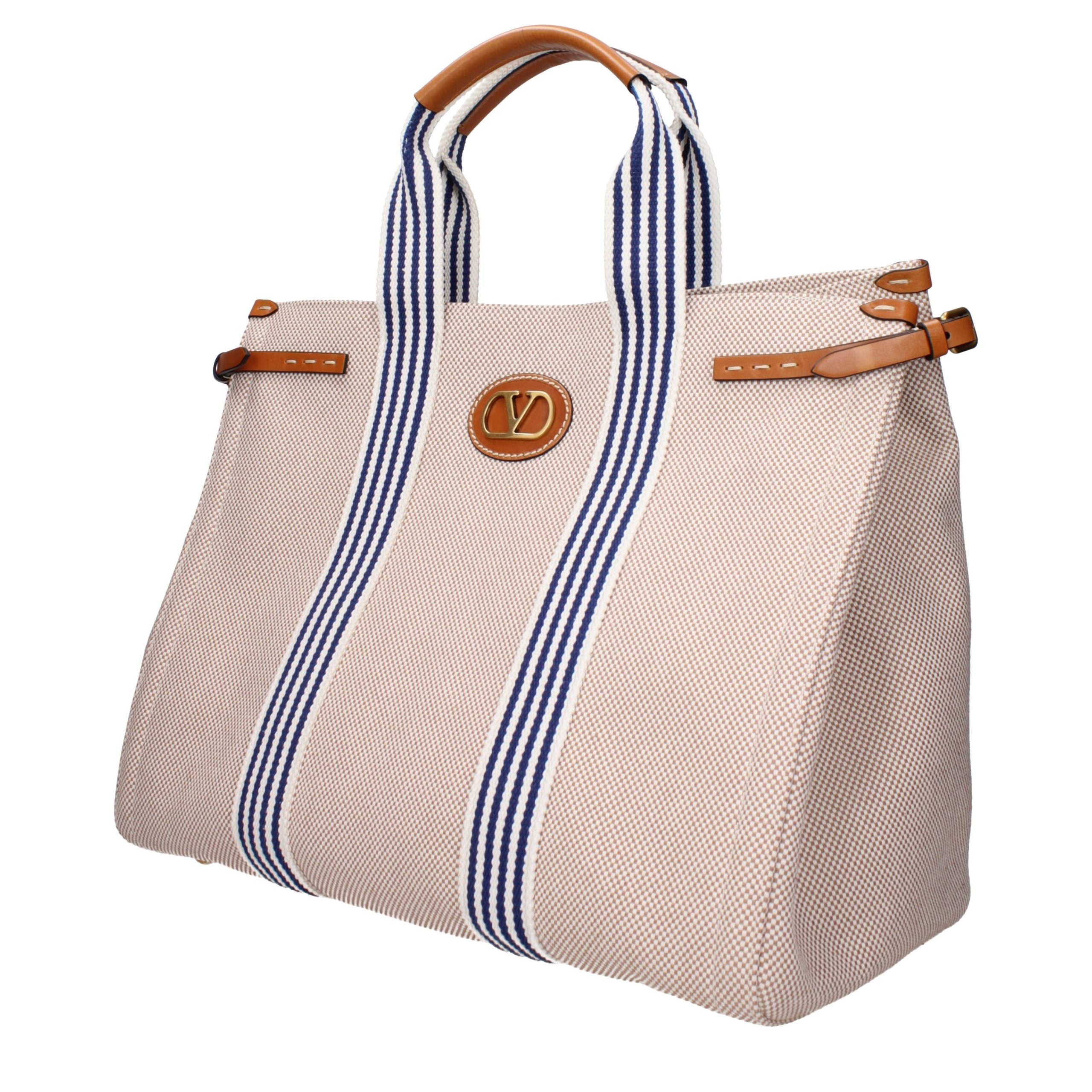 Beige Fabric Handbag