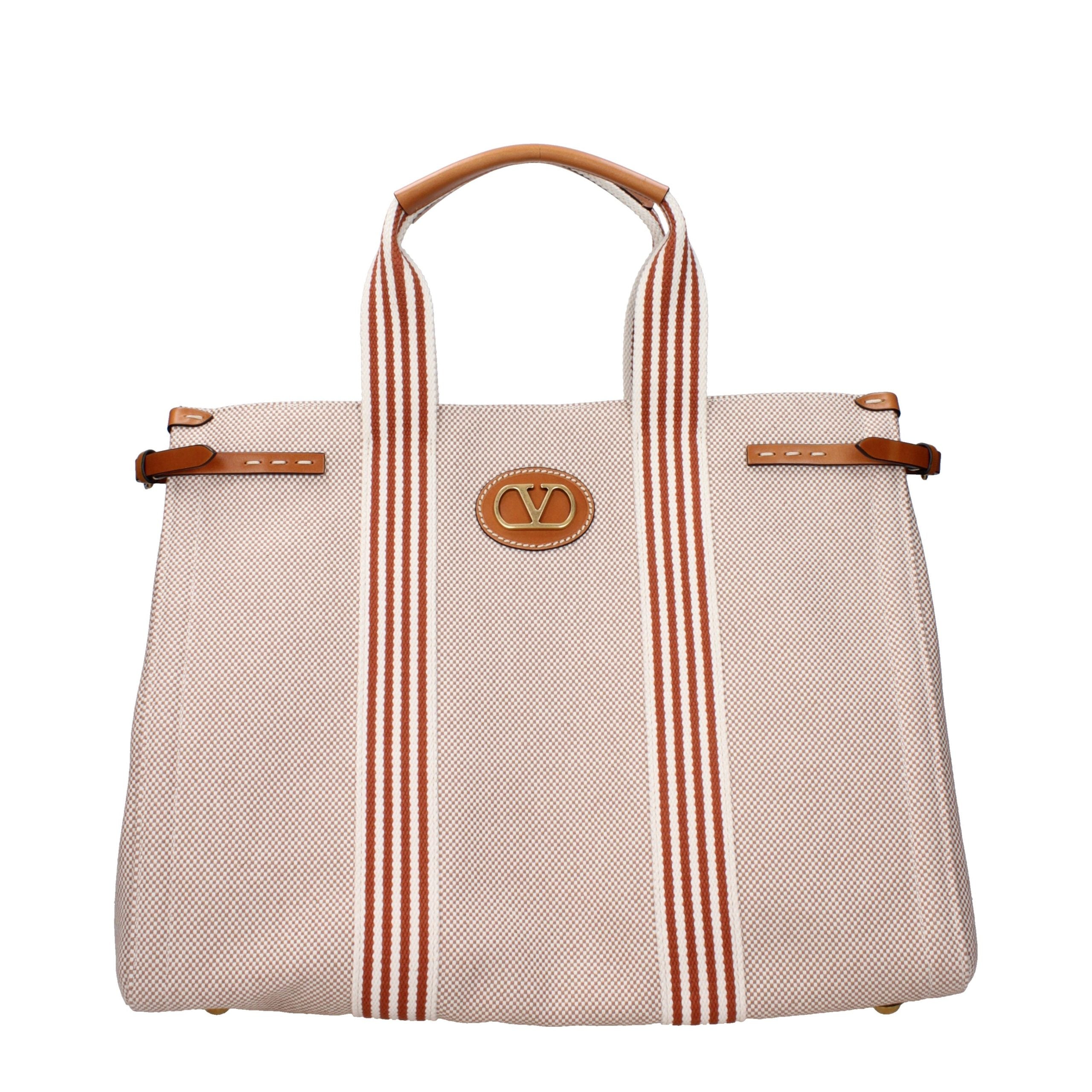 Beige Fabric Handbag