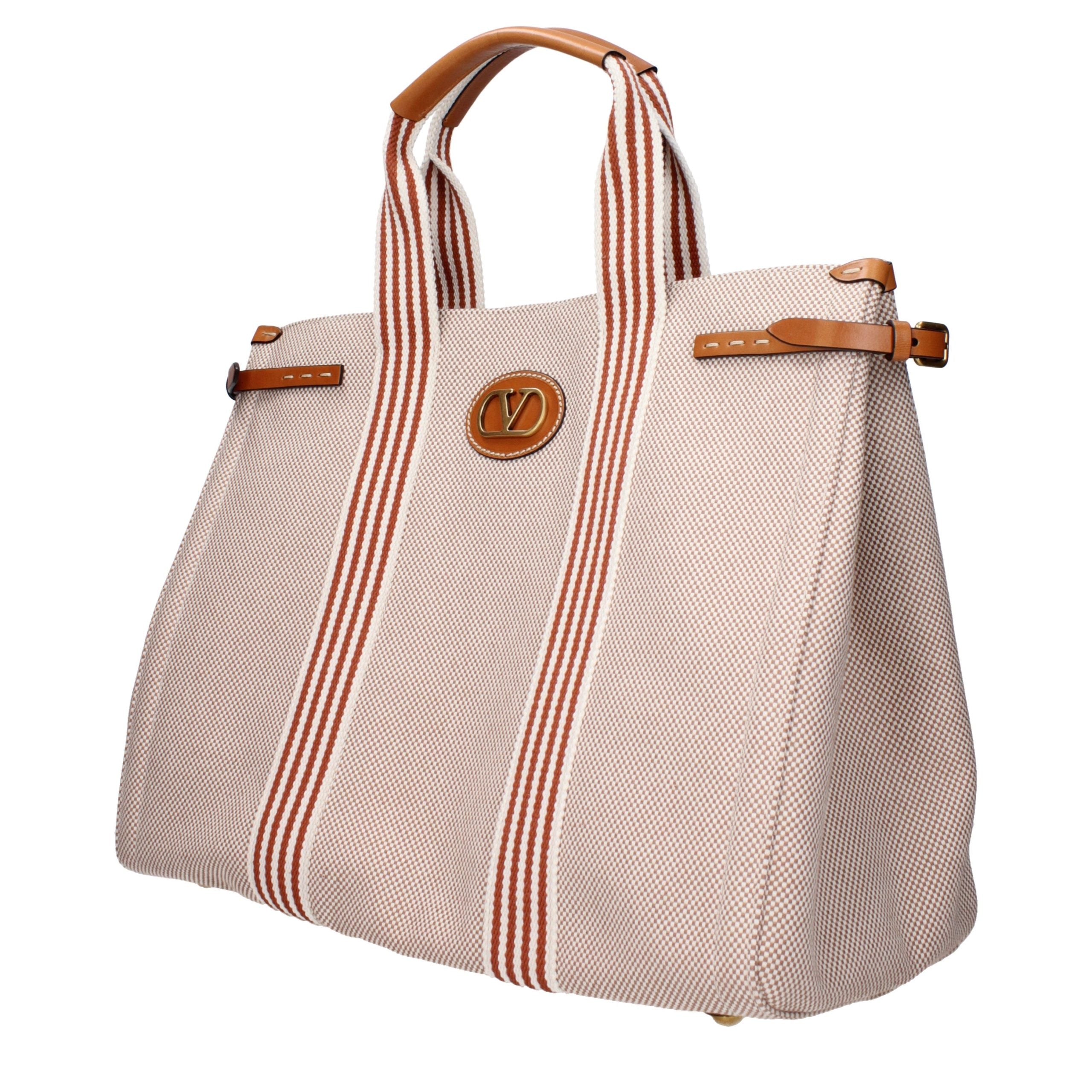 Beige Fabric Handbag