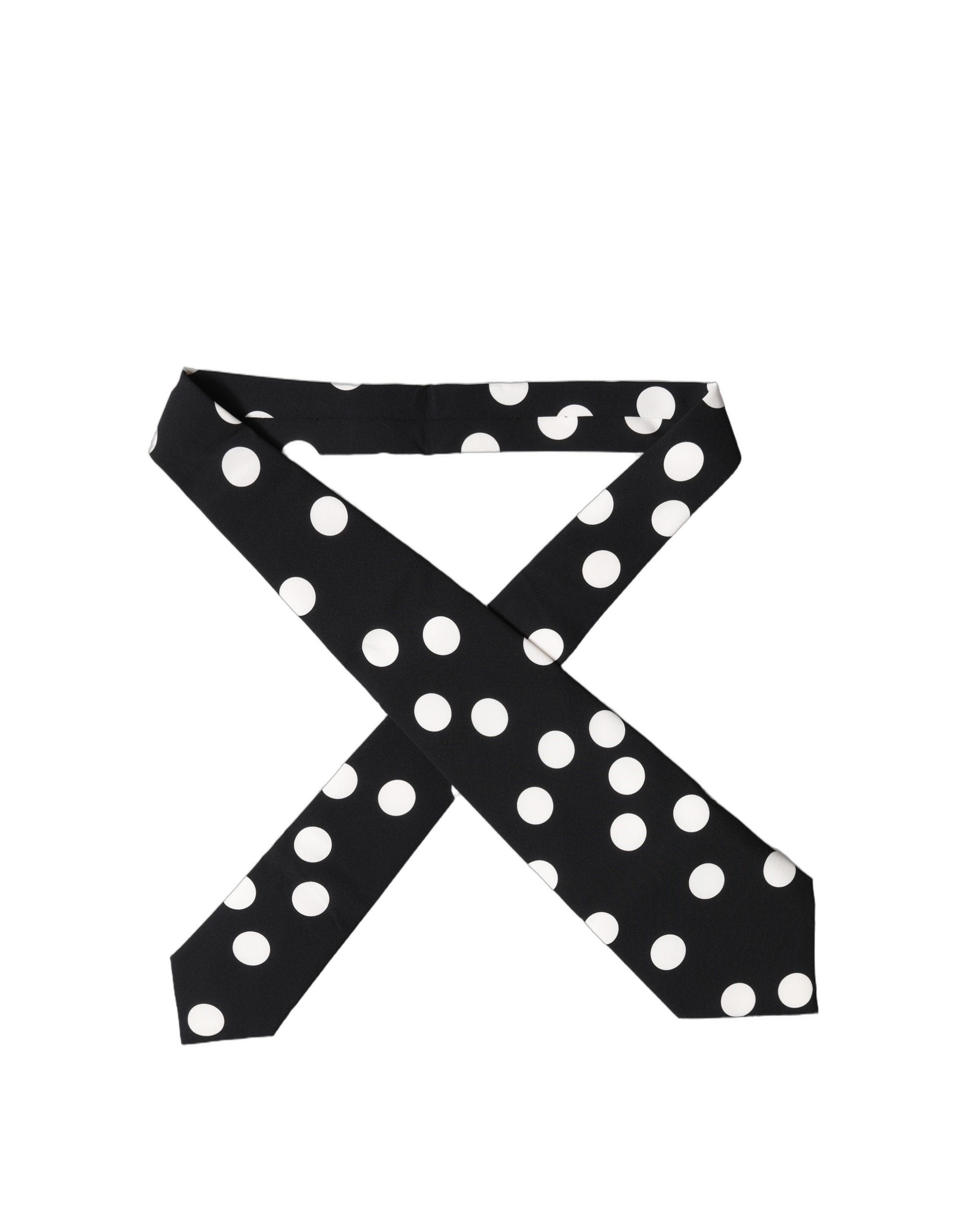 Black White Polka Dot Silk Adjustable Women Necktie Tie