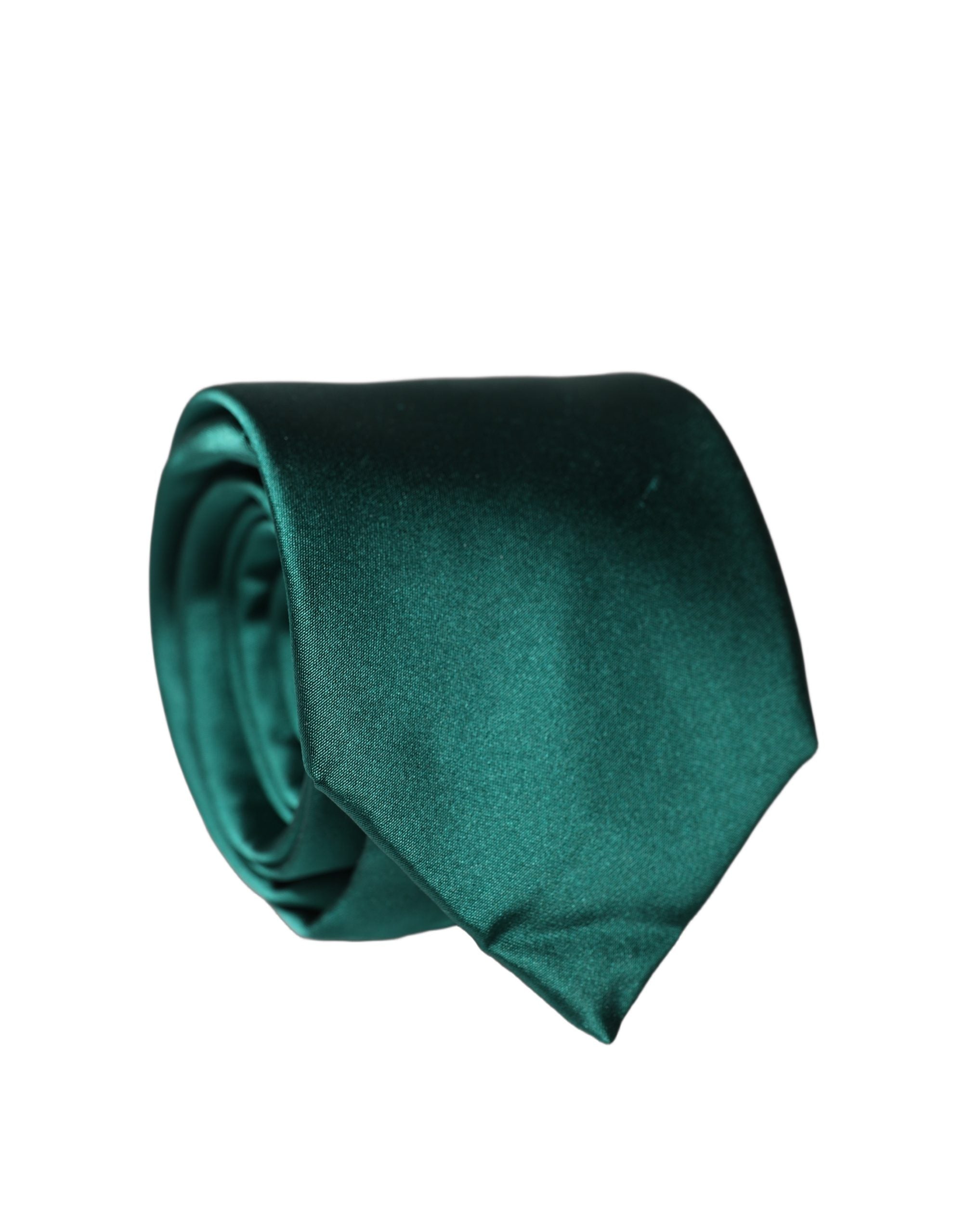 Dark Green Satin Silk Adjustable Women Tied Necktie Tie