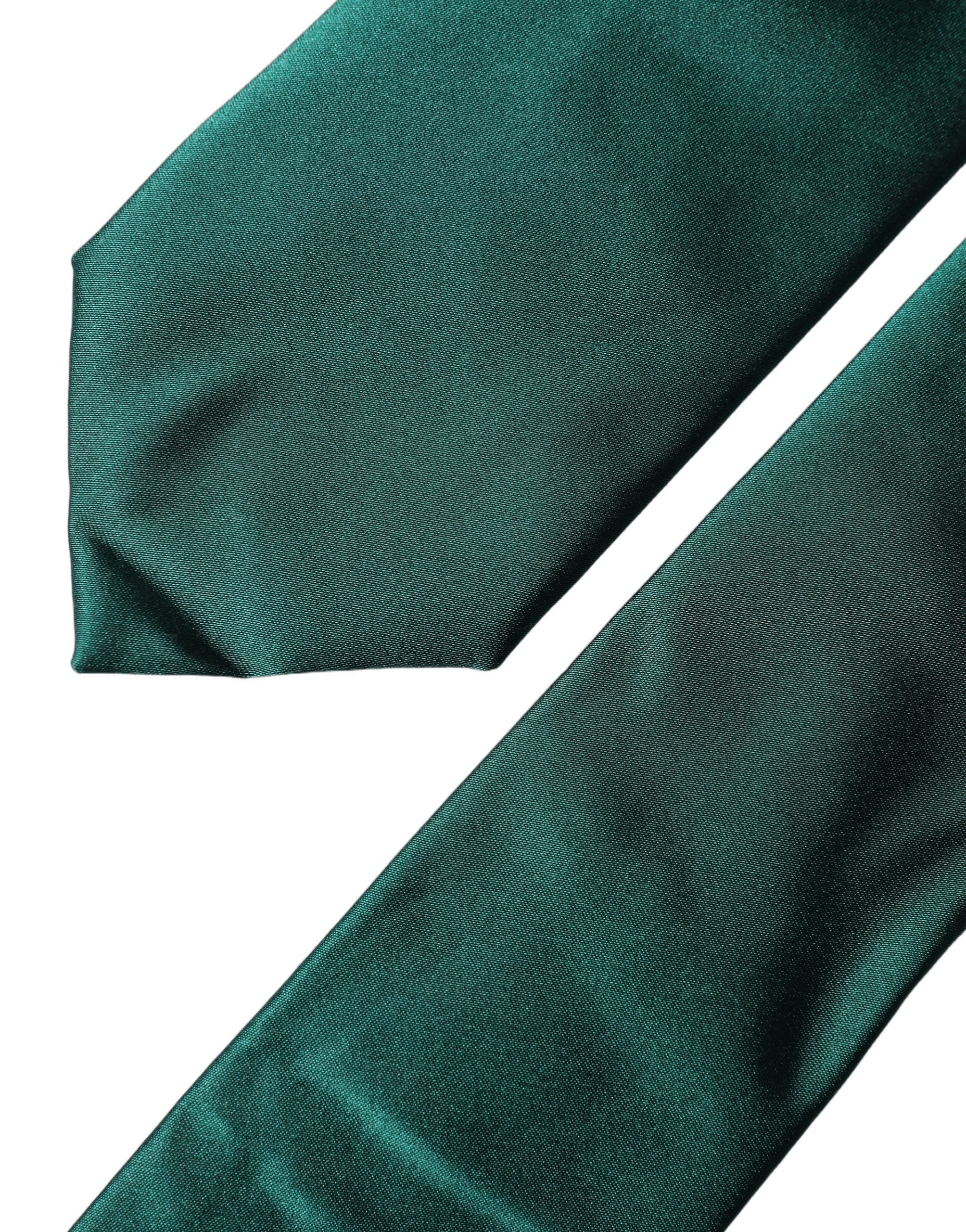 Dark Green Satin Silk Adjustable Women Tied Necktie Tie