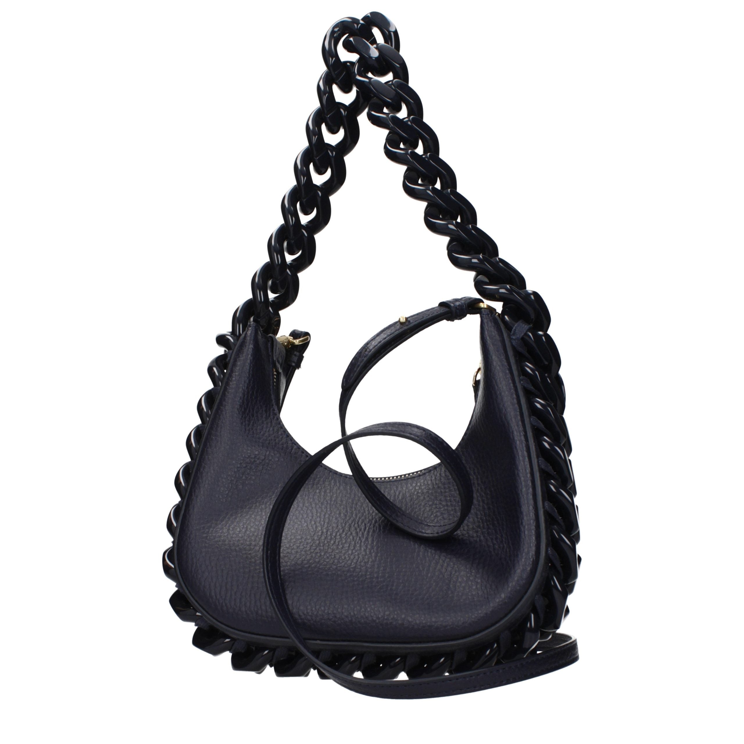 Blue Leather Shoulder Bag