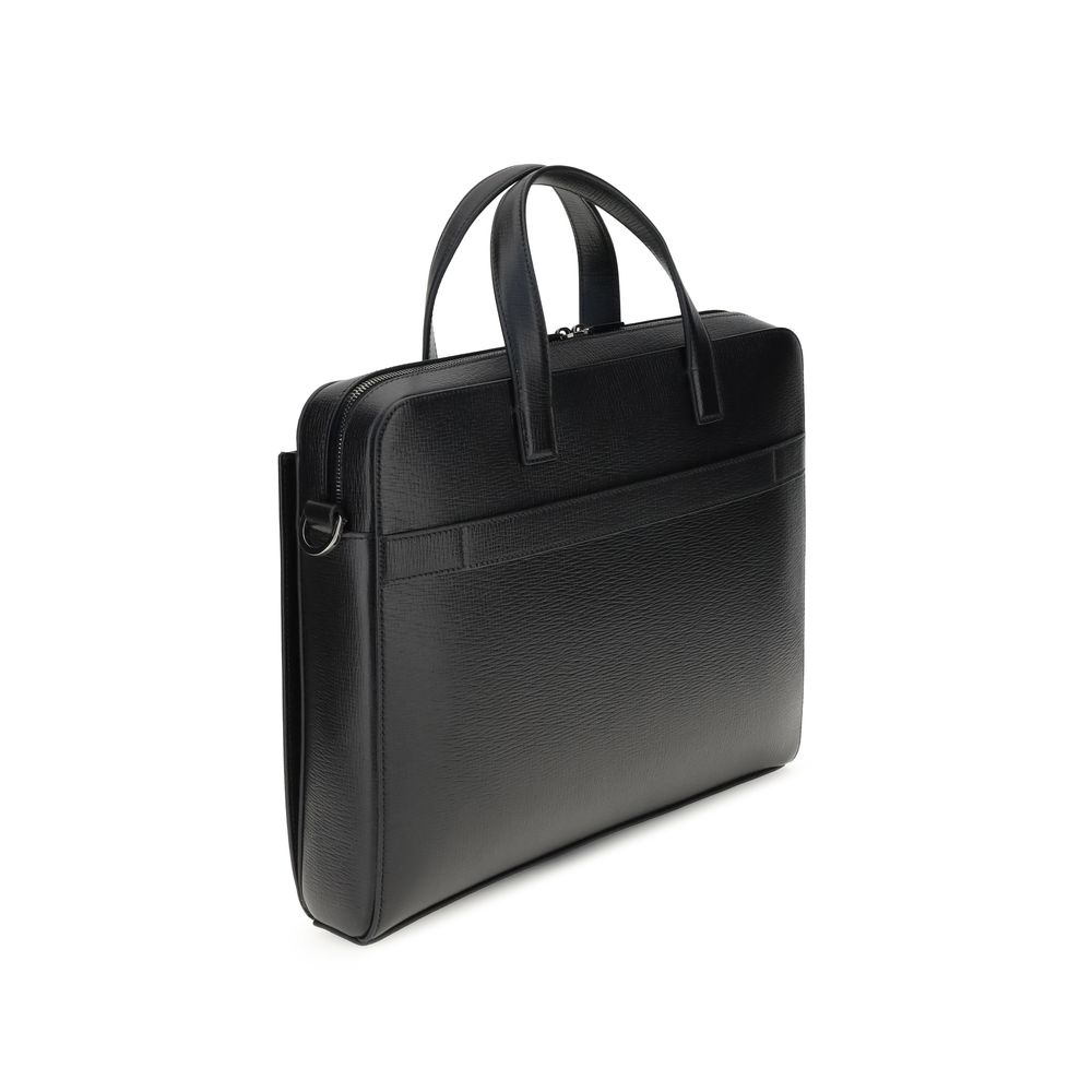 Black Calf Leather Bos Taurus Briefcase