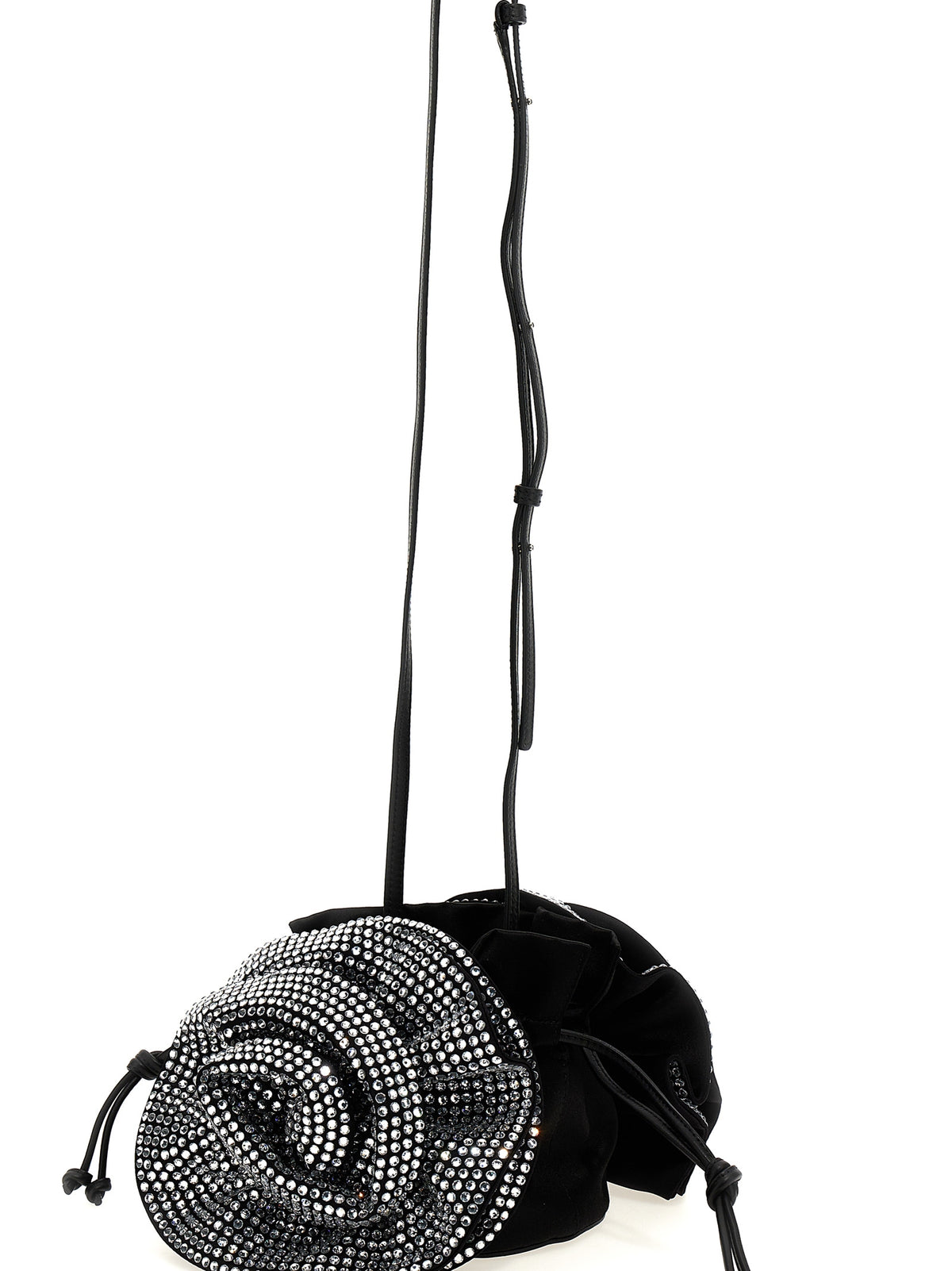 Black Viscose Crossbody Bag