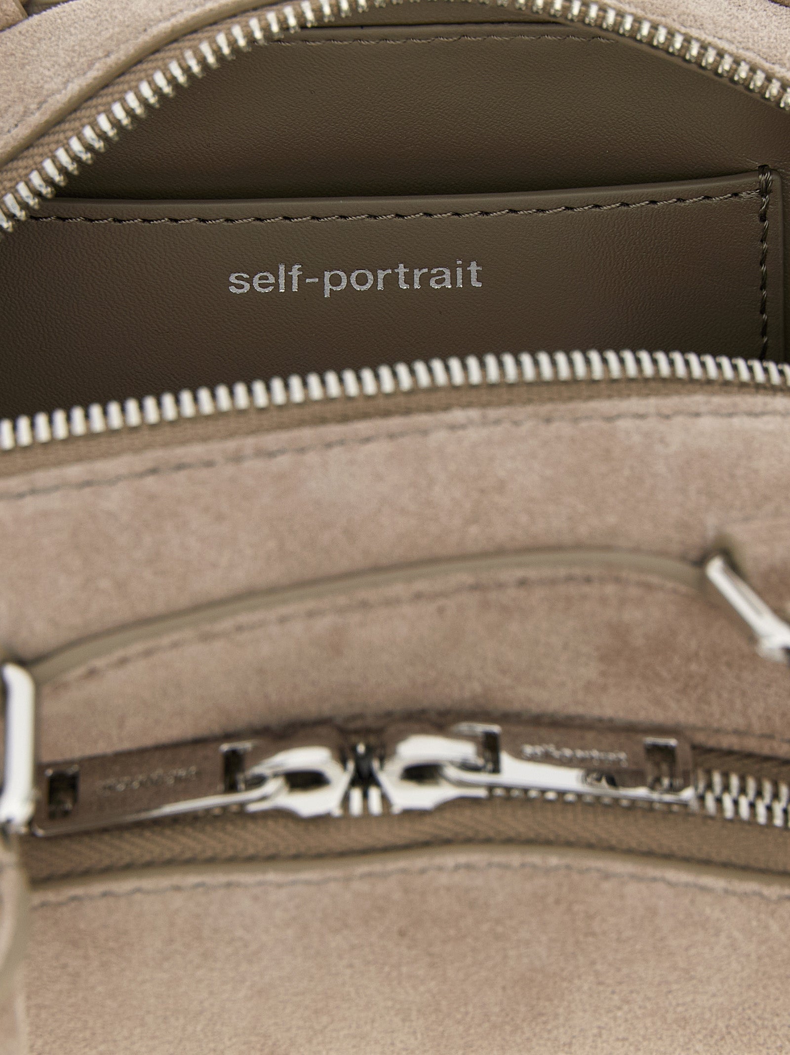 Self-Portrait Suede Mini with Charm Shoulder Bag