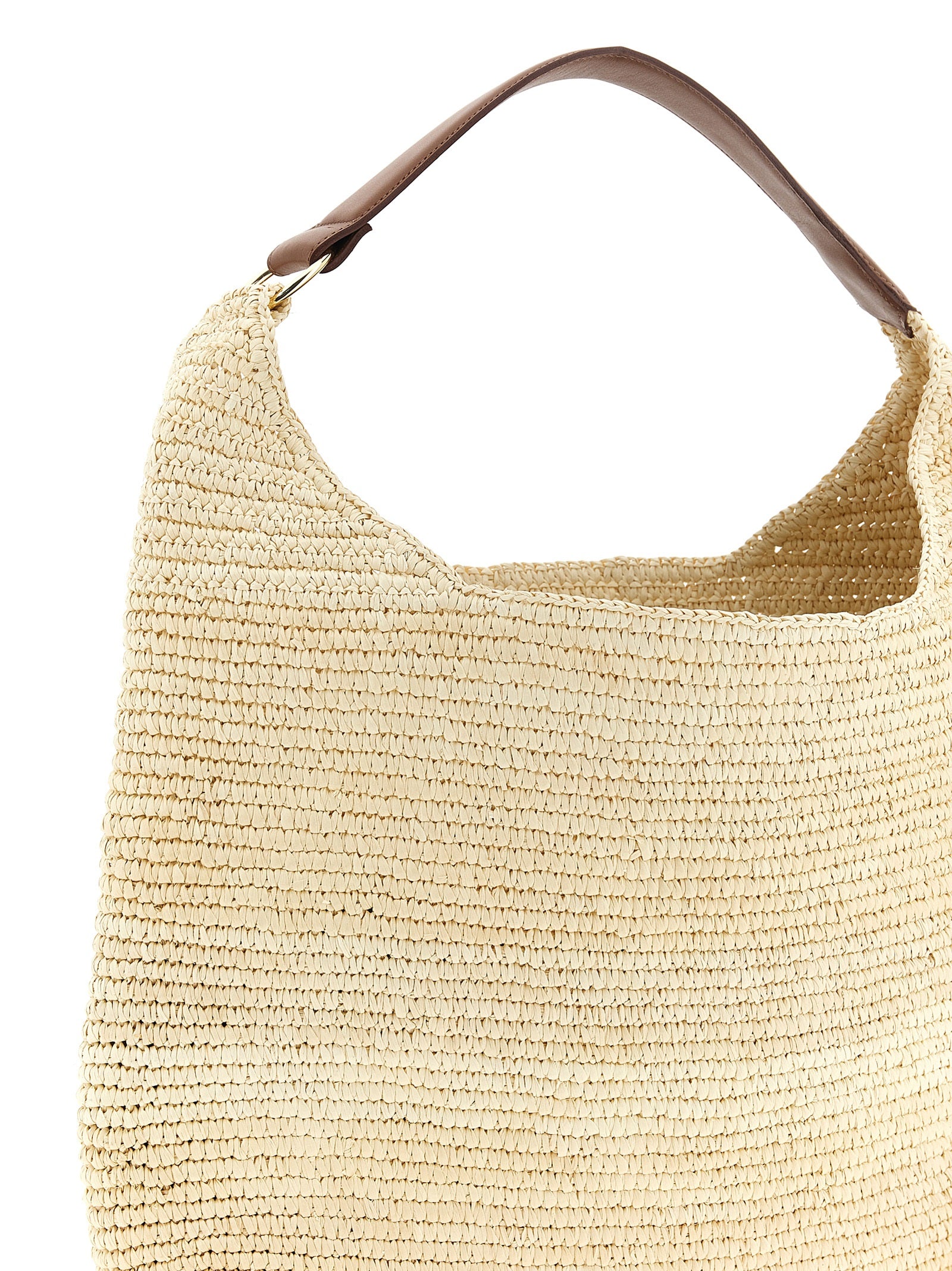 Brown Raffia Shoulder Bag