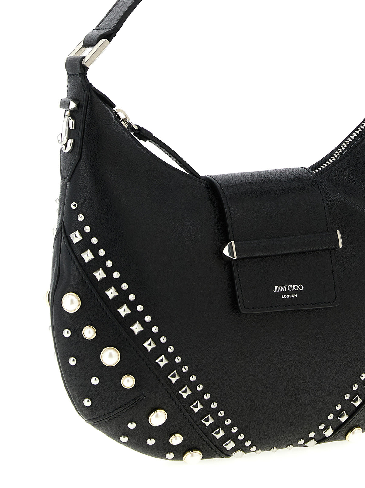 Jimmy Choo spotlight with this bold & trendy ‘Bar Hobo’ shoulder bag