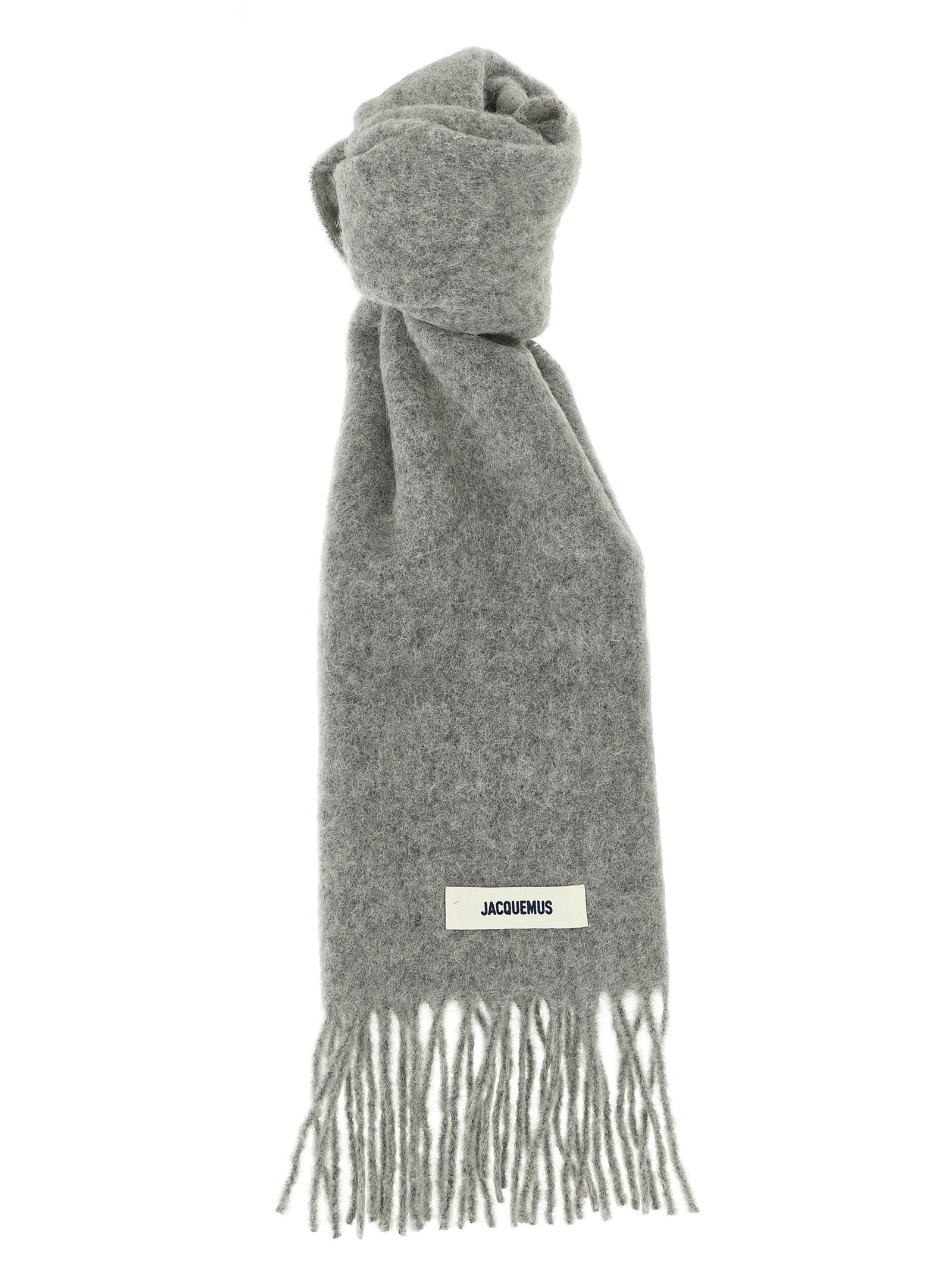 Gray Alpaca Leather Foulard