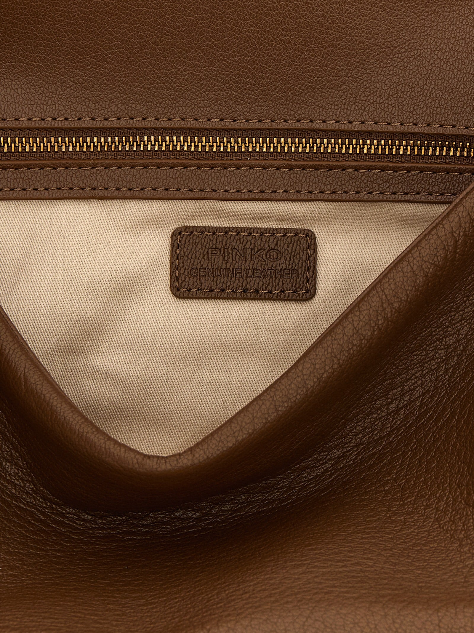 Brown Lamb Leather Shoulder Bag
