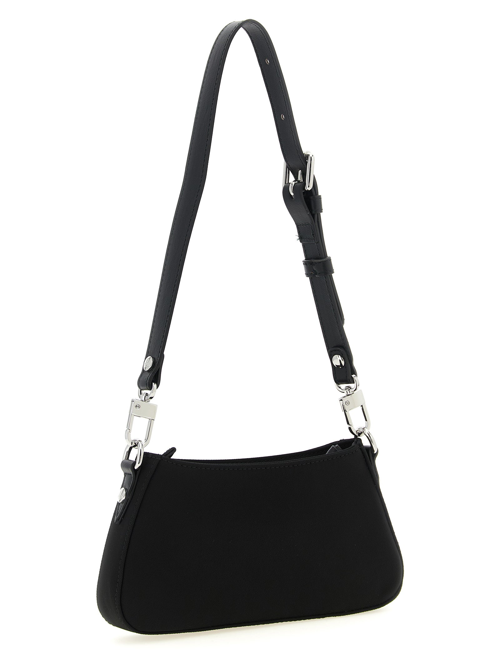 Black Polyester Shoulder Bag