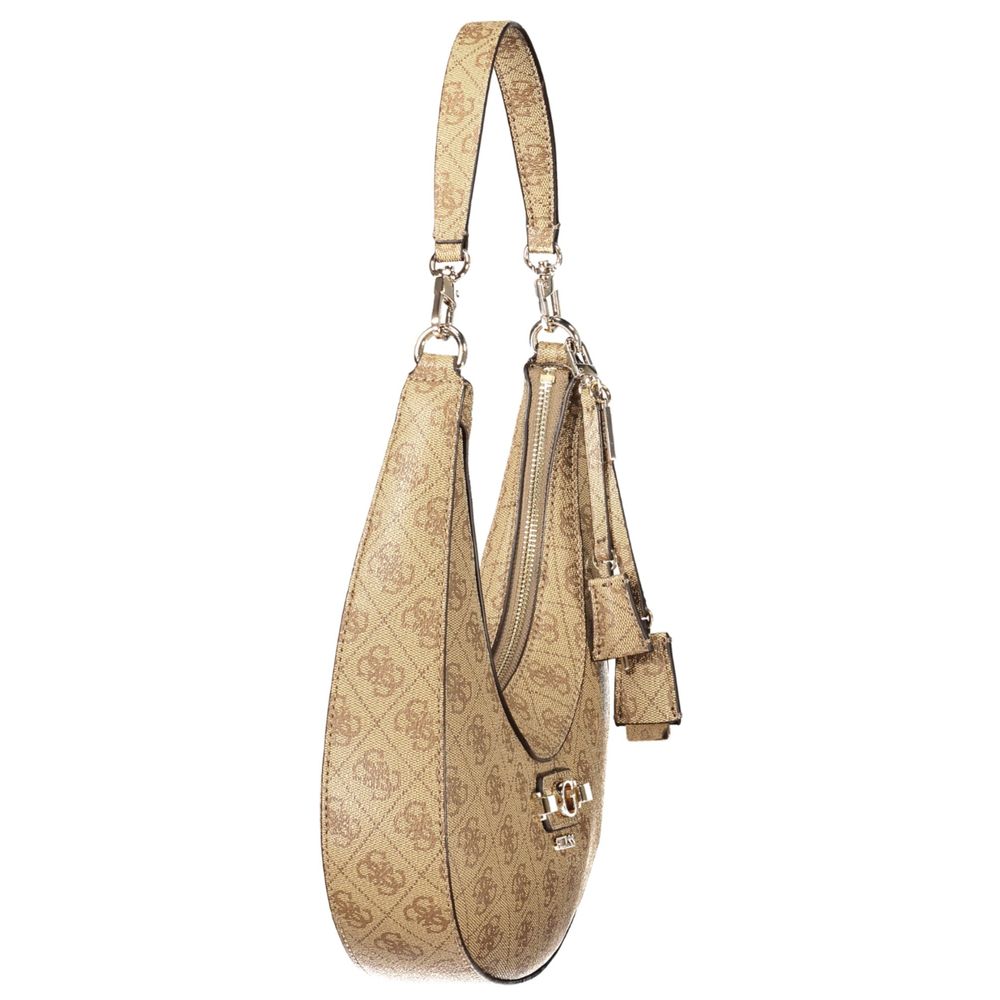 Beige Polyurethane Women's Bag
