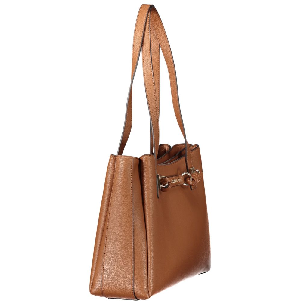Brown Polyurethane Women's Bag