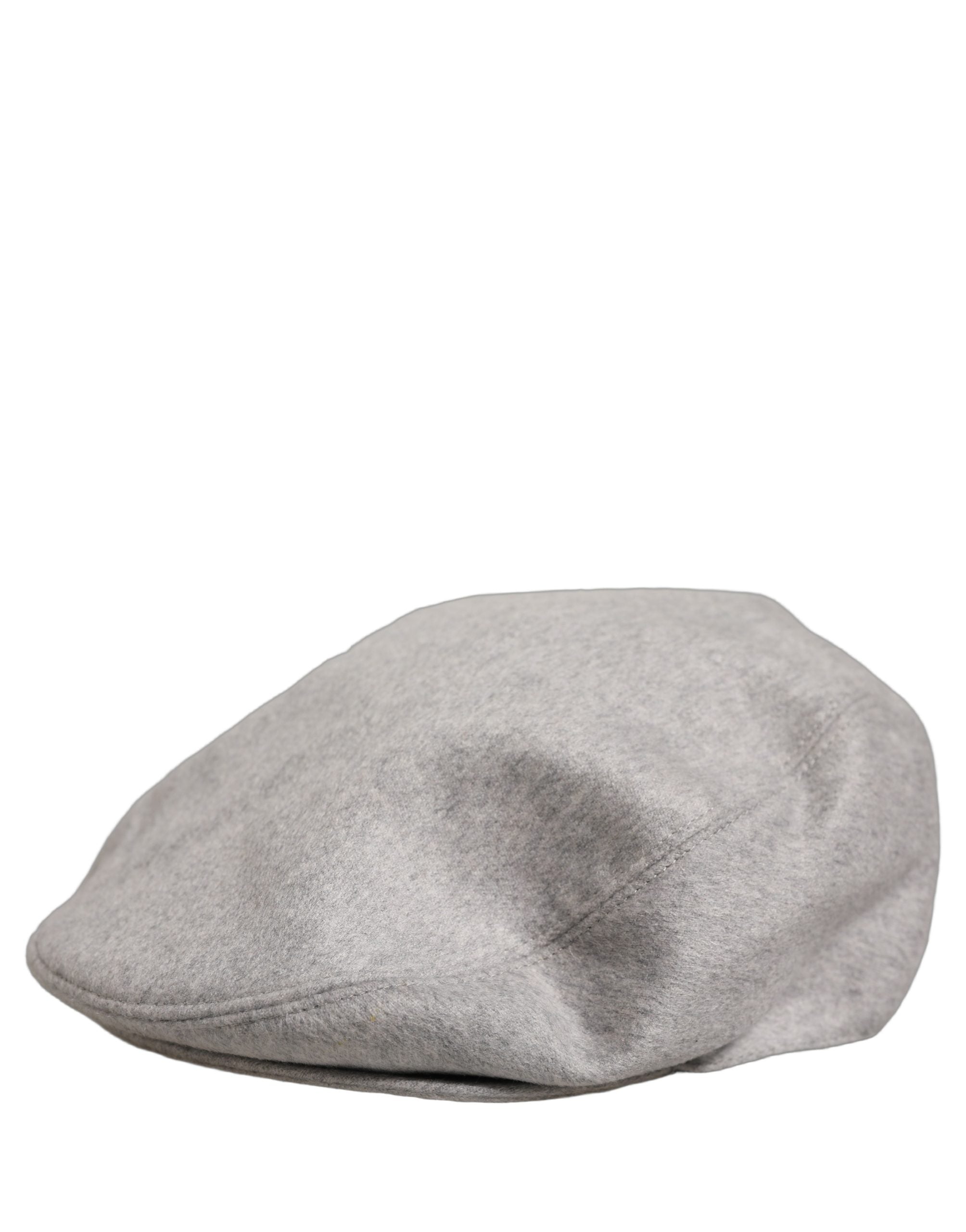Men Light Grey Cashmere Newsboy Cabbie Cap Hat