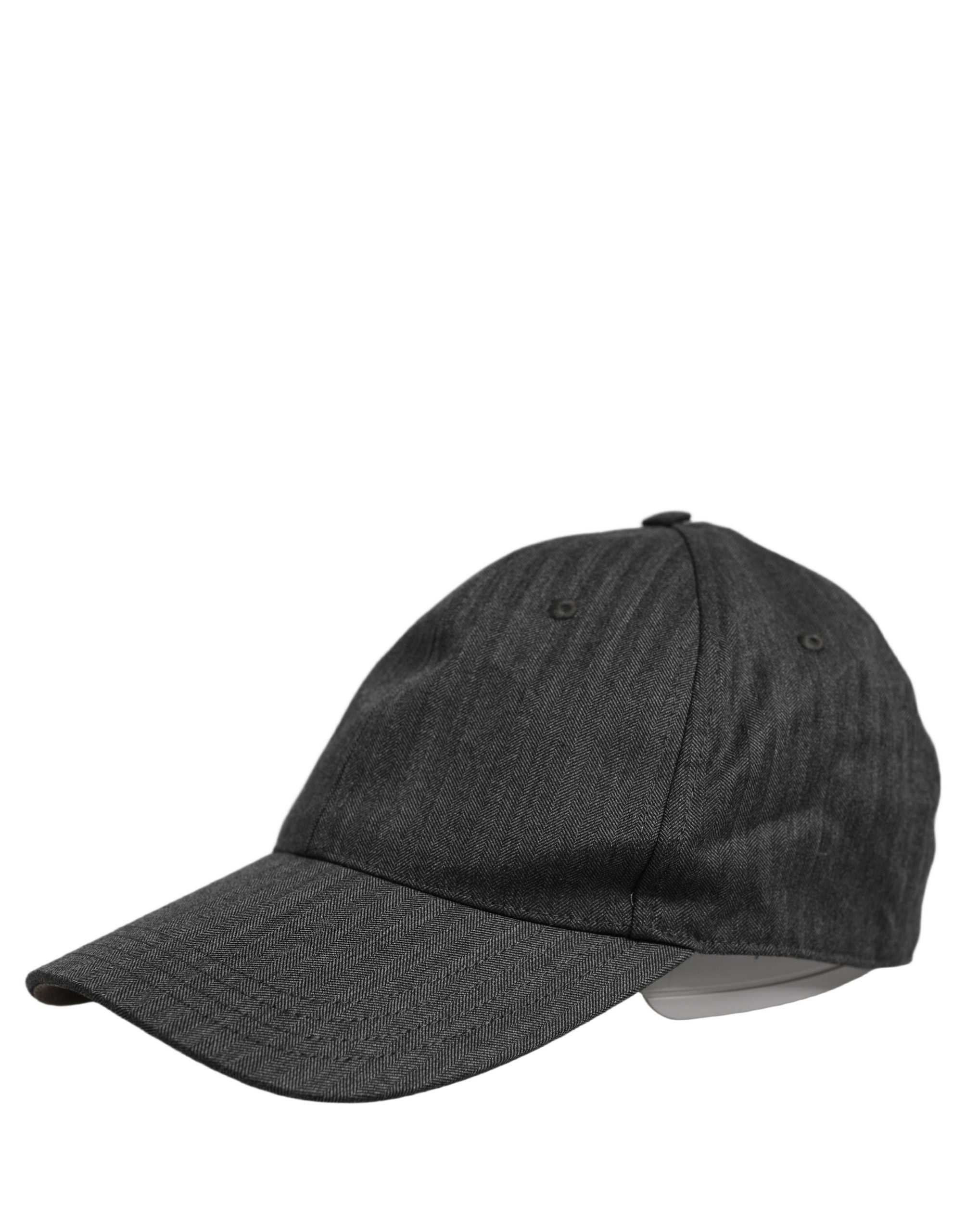Men Dark Gray Herringbone Baseball Cap Hat