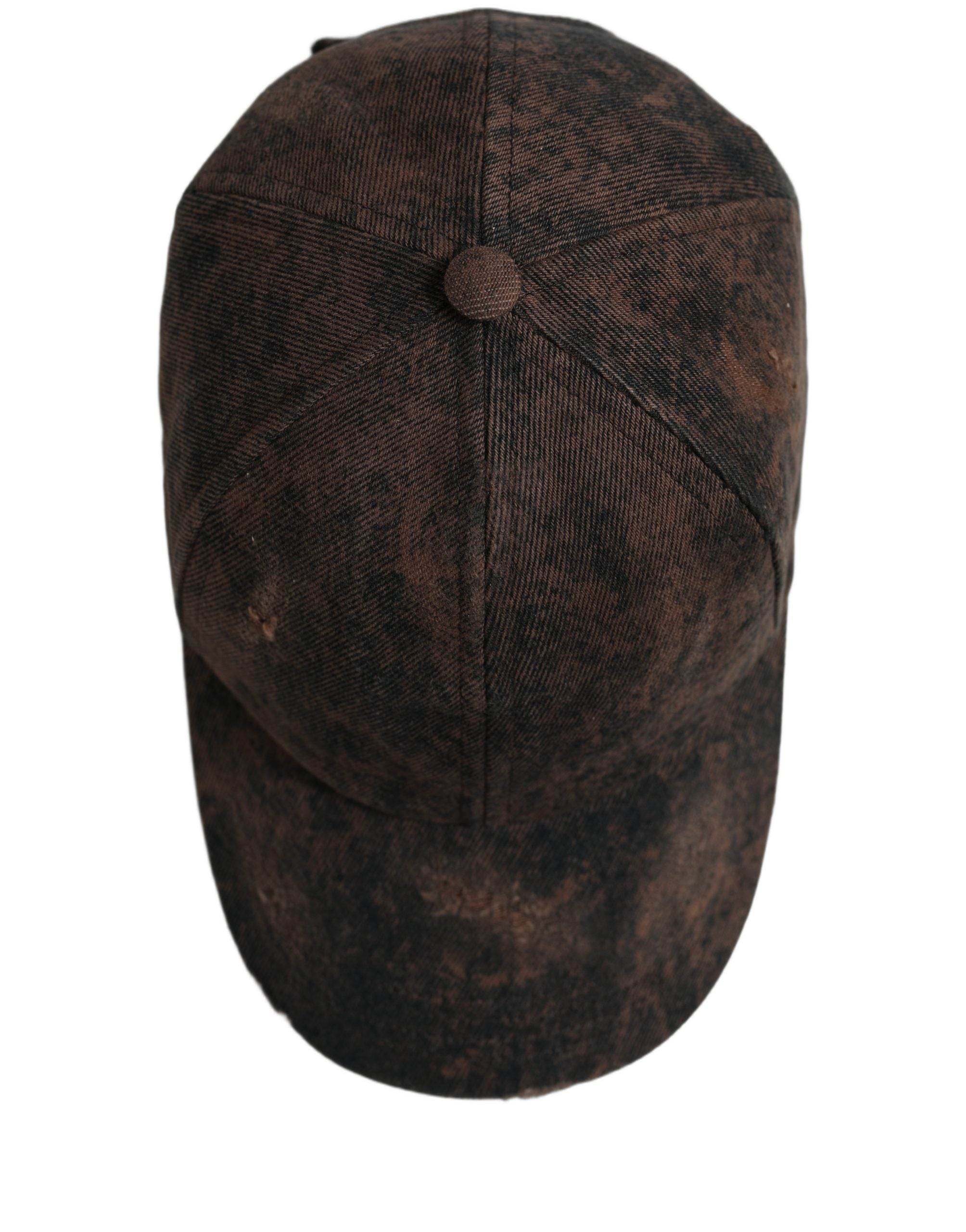 Men Brown Cotton Distressed Baseball Cap Hat