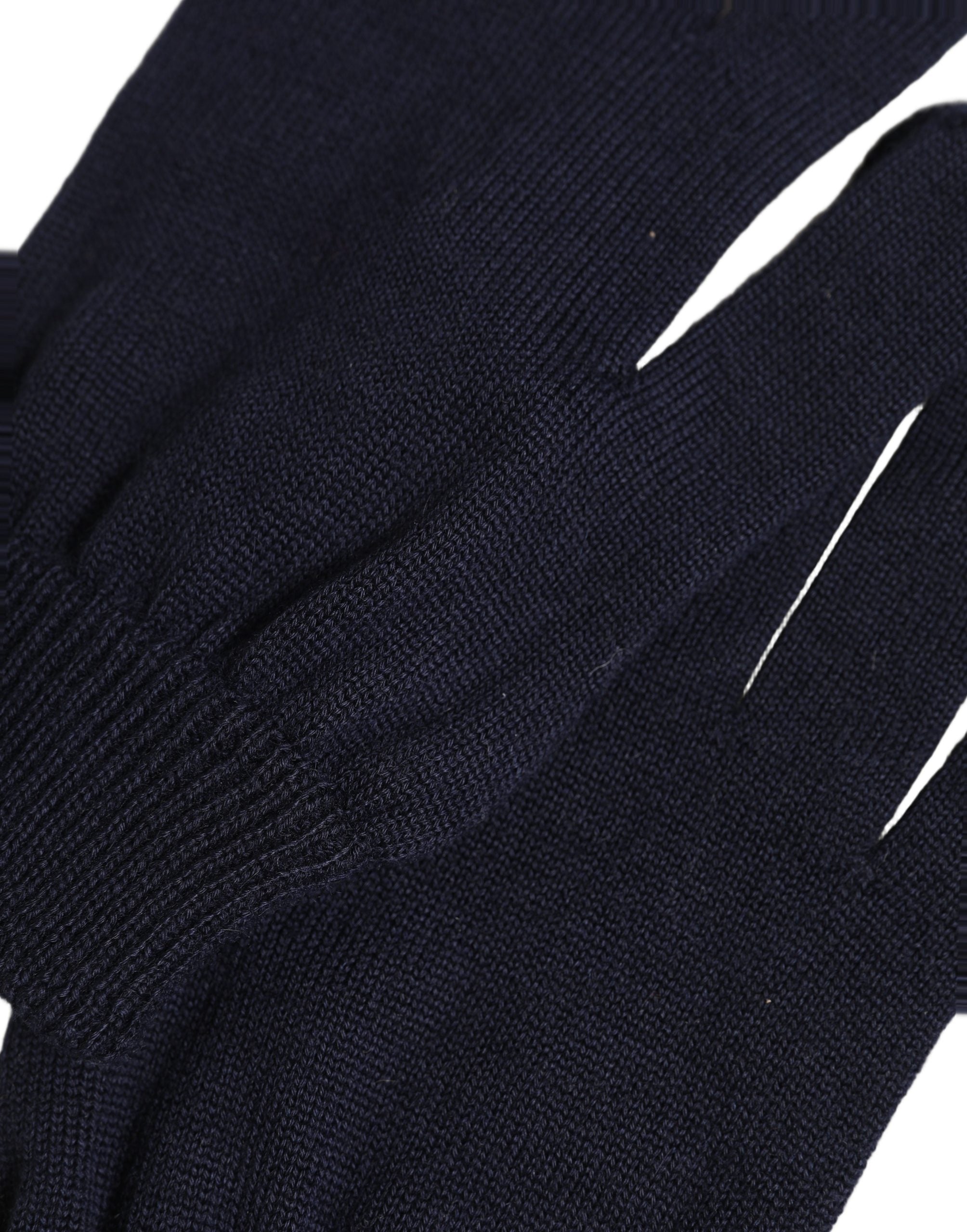 Men Dark Blue Cashmere Knitted Winter Gloves