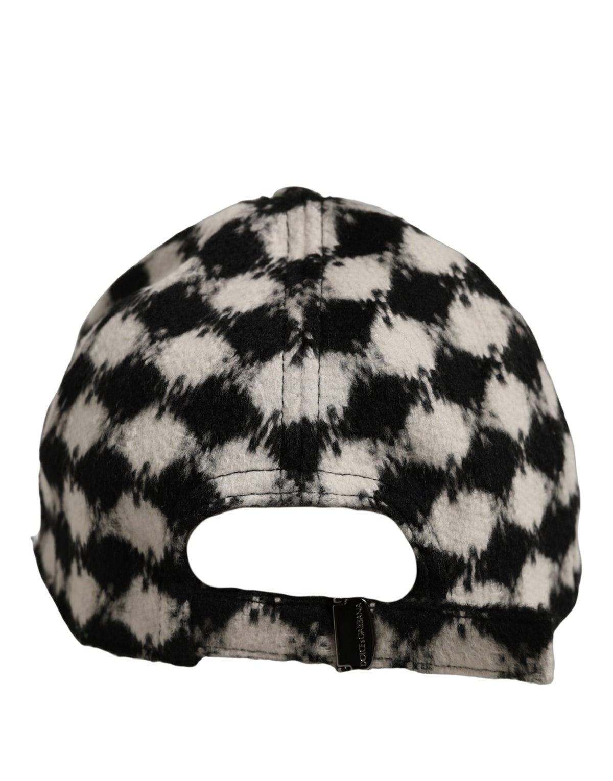 Men Black White Diamond Wool Baseball Cap Hat