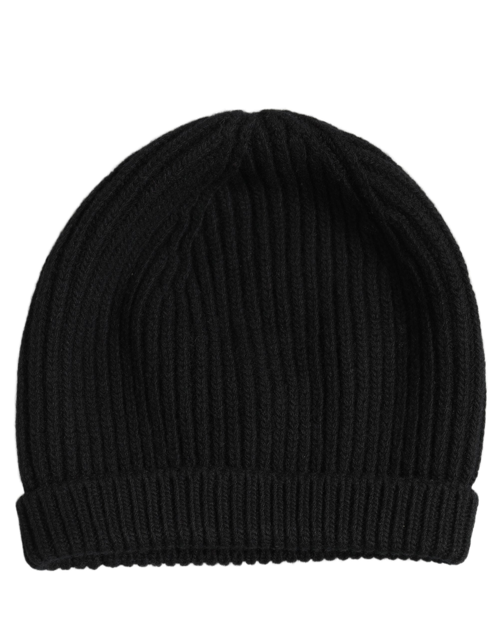 Men Black Wool Knitted Winter Beanie Capello One Hat