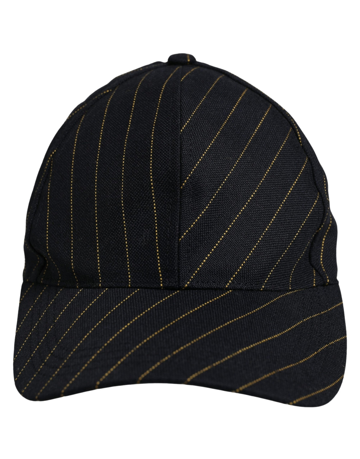 Black Gold Pinstriped Cotton Baseball Cap Hat