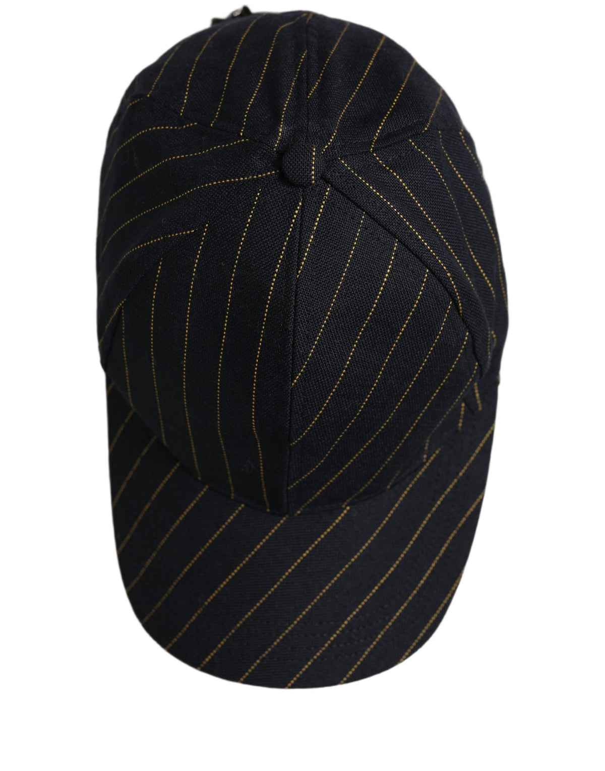 Black Gold Pinstriped Cotton Baseball Cap Hat