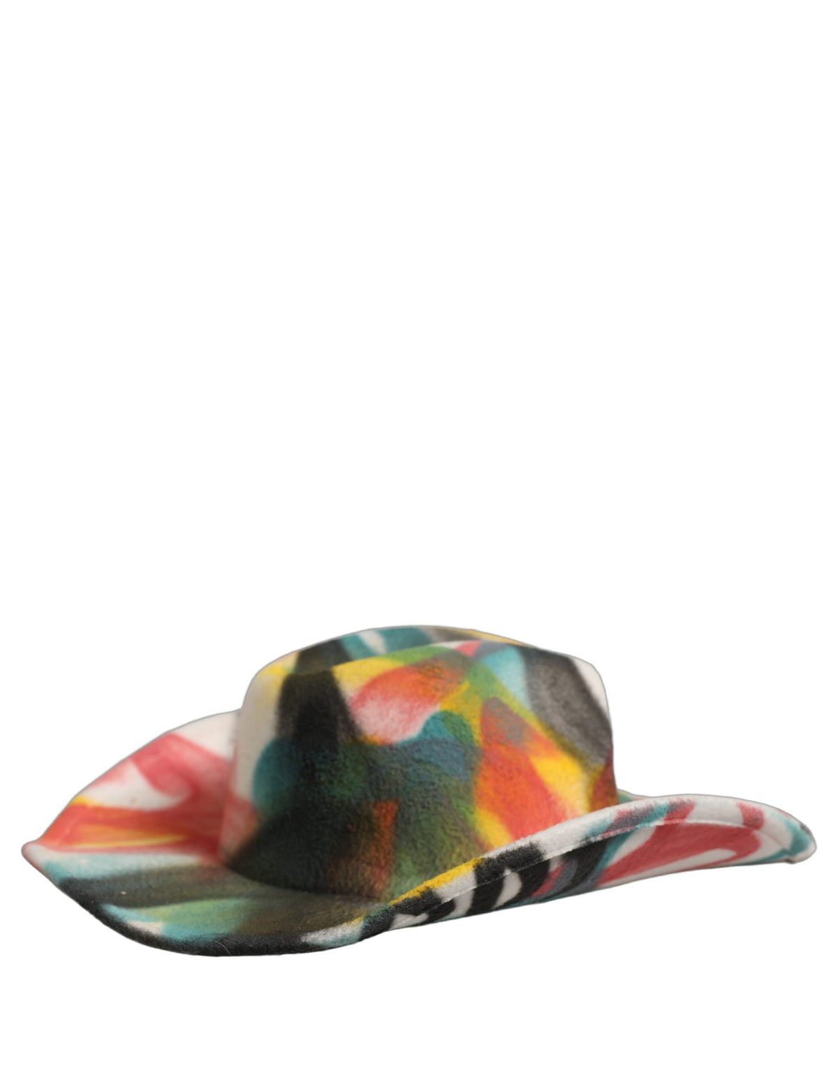 Men White Graffiti Wide Brim Fedora Capello Hat