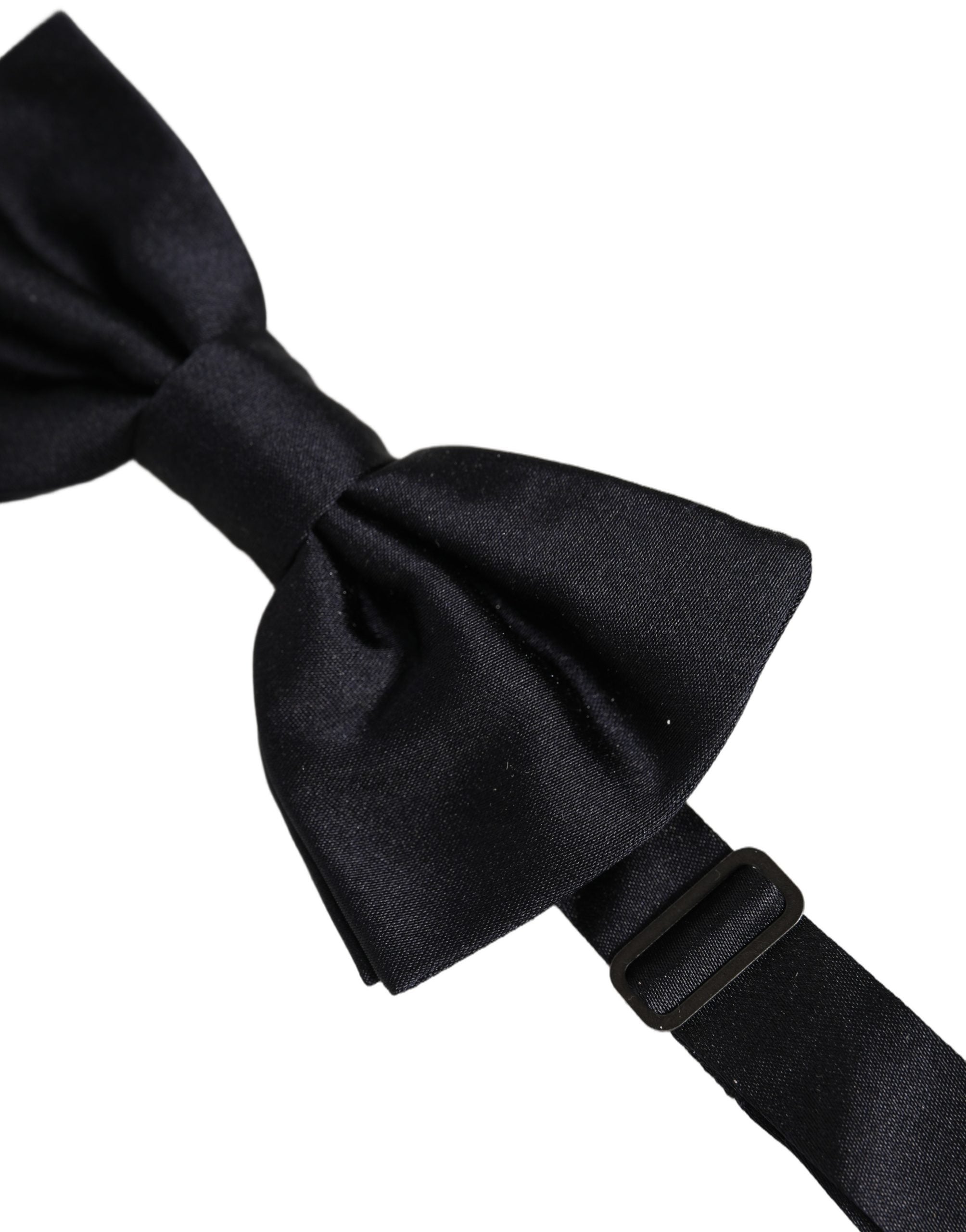 Men Dark Blue 100% Silk Adjustable Neck Papillon Bow Tie