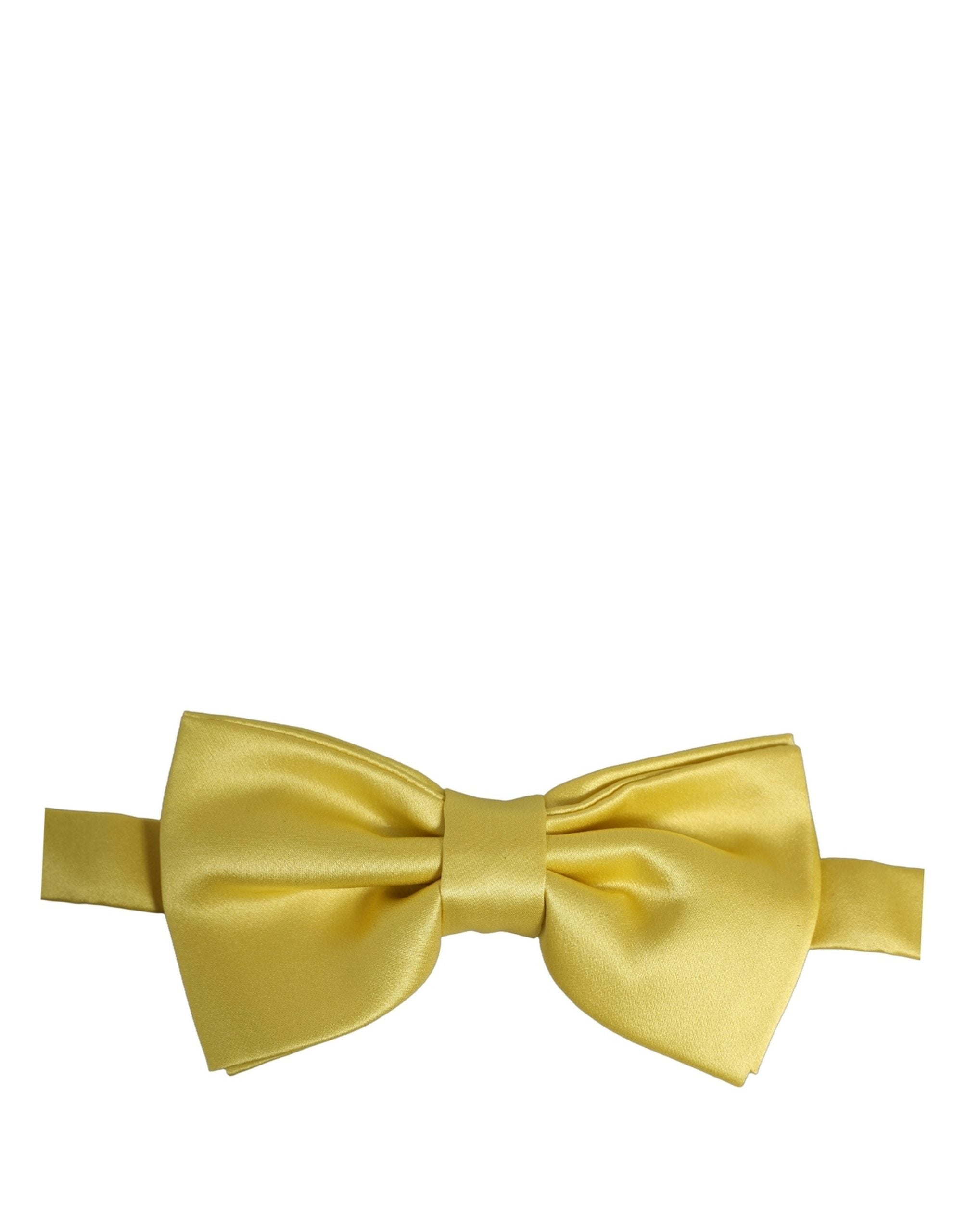 Men Yellow 100% Silk Adjustable Neck Papillon Bow Tie