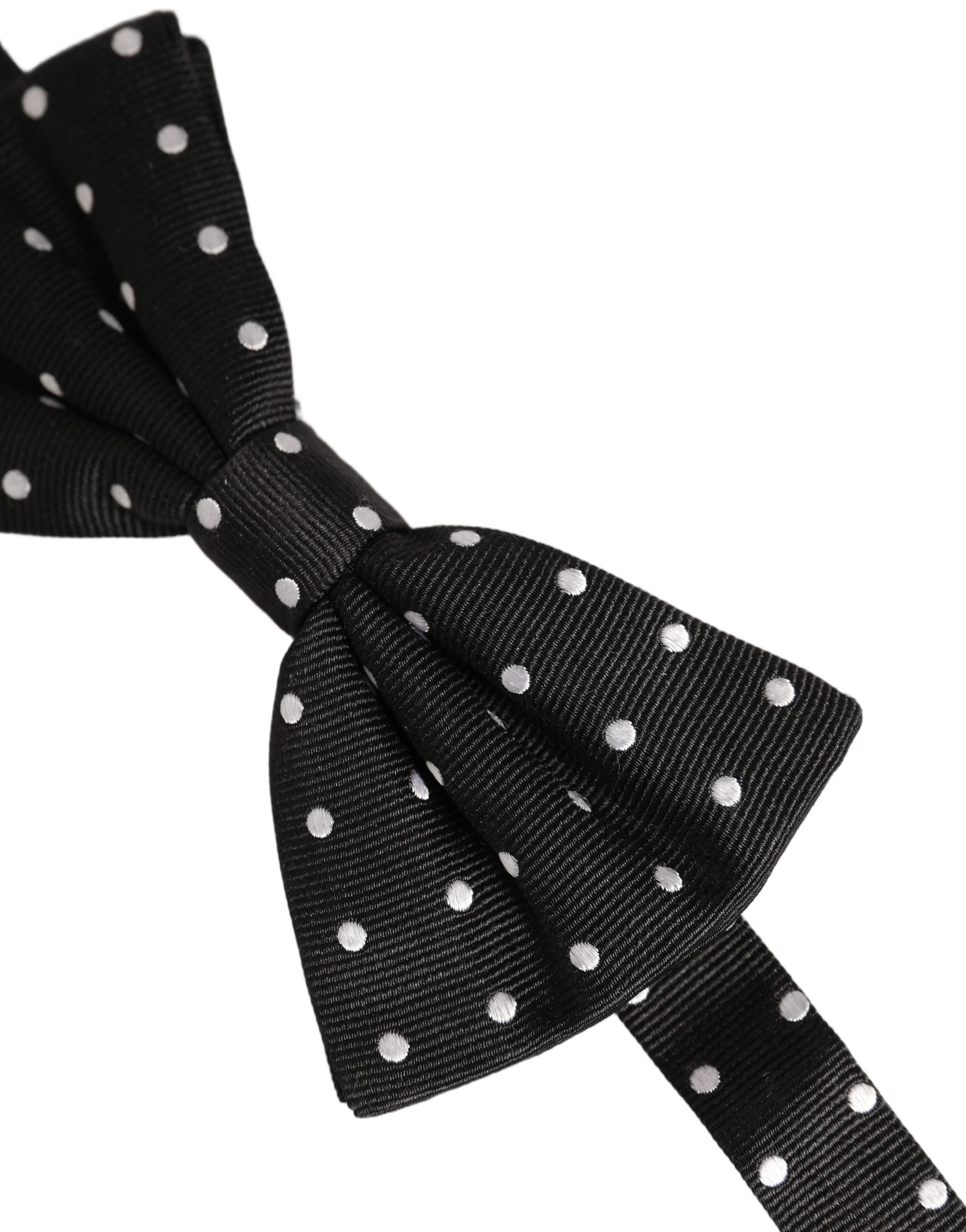 Black White Polka Dot Adjustable Neck Papillon Bow Tie