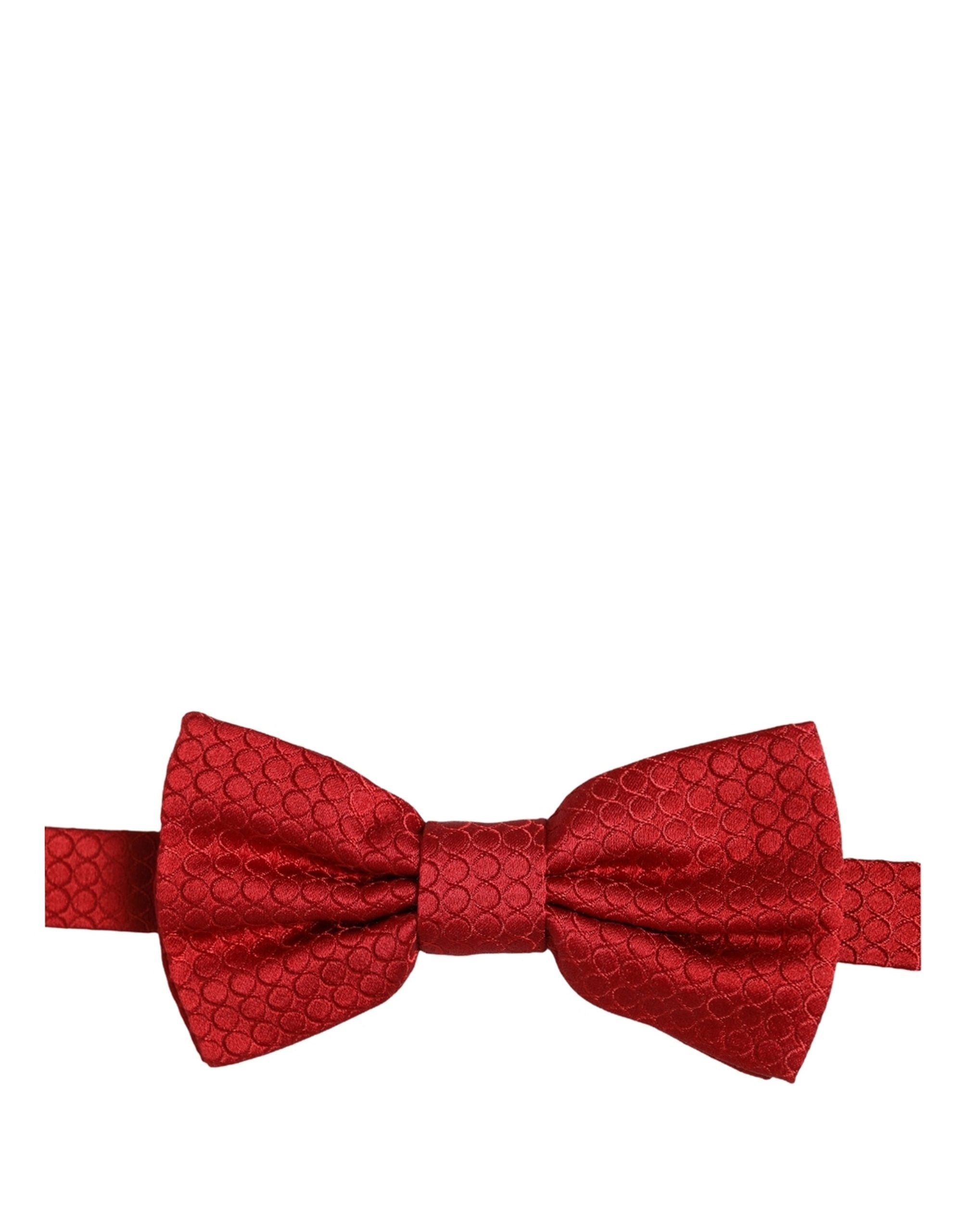 Men Red 100% Silk Adjustable Neck Papillon Bow Tie