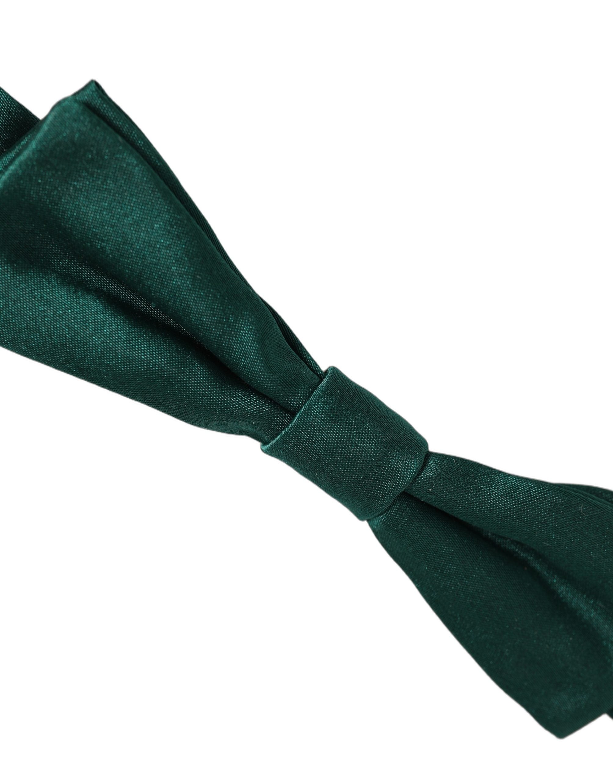 Men Green 100% Silk Adjustable Neck Papillon Bow Tie