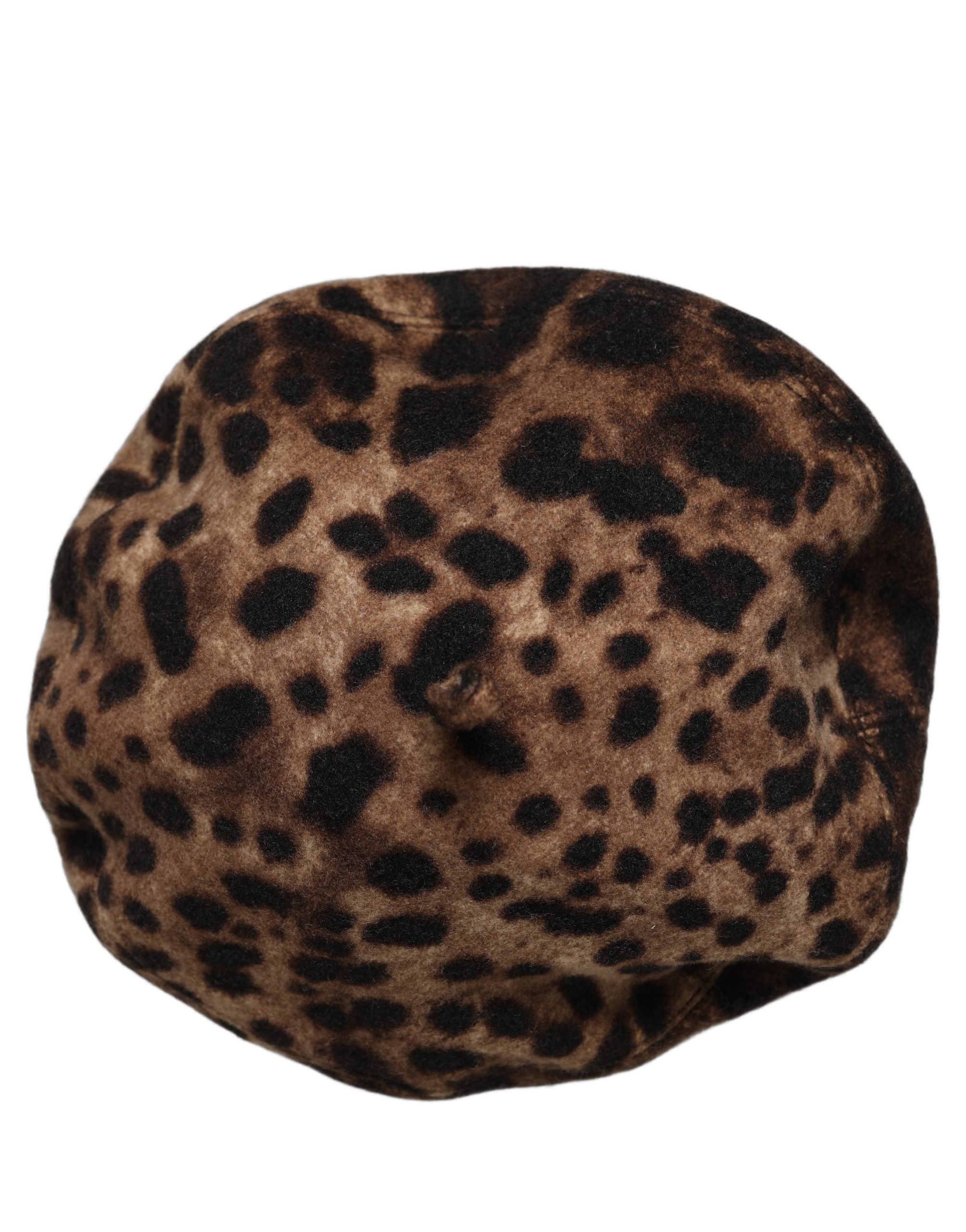 Brown Leopard French Style Beret Capello Hat