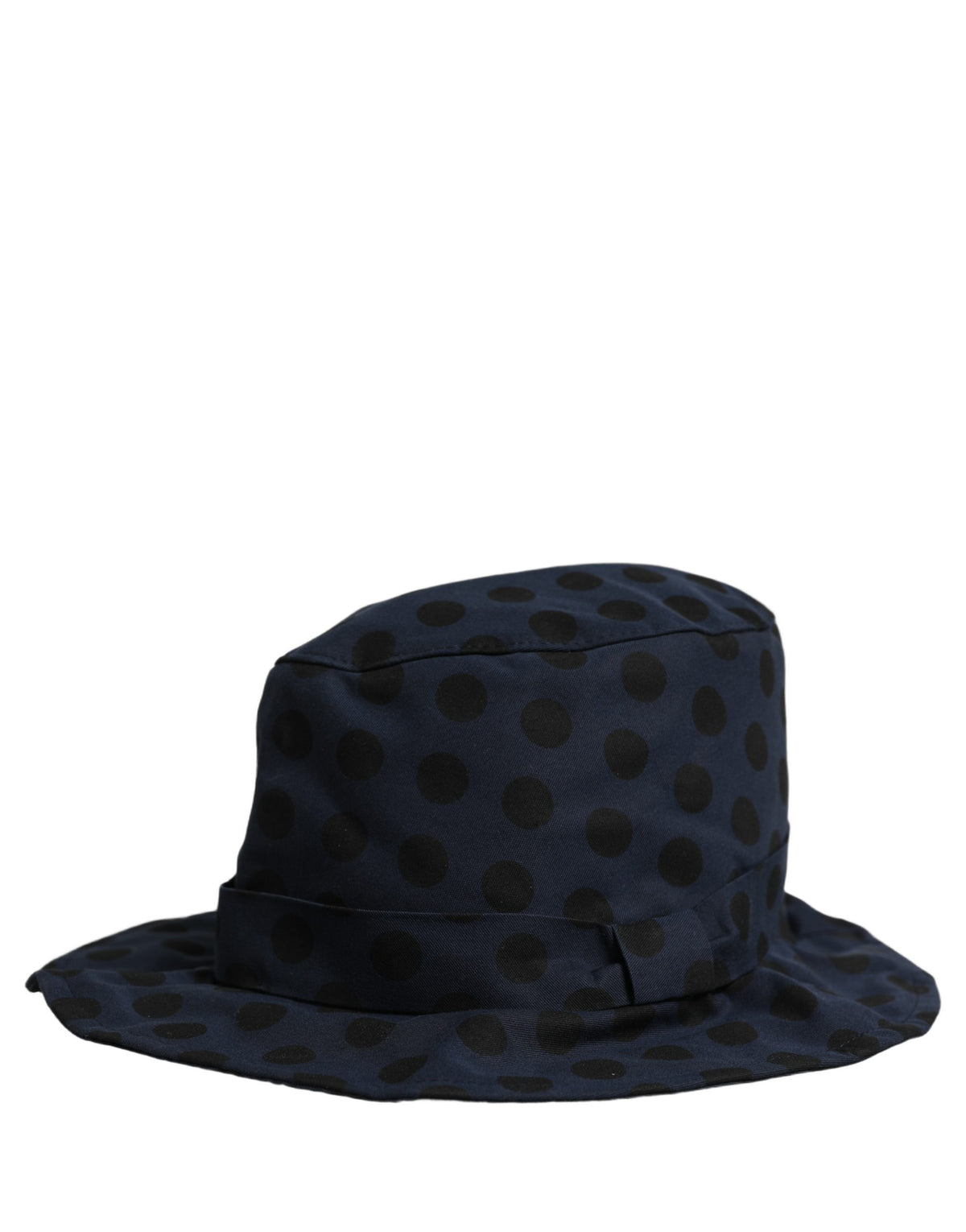 Blue Black Polka Dot Cotton Bucket Capello Hat