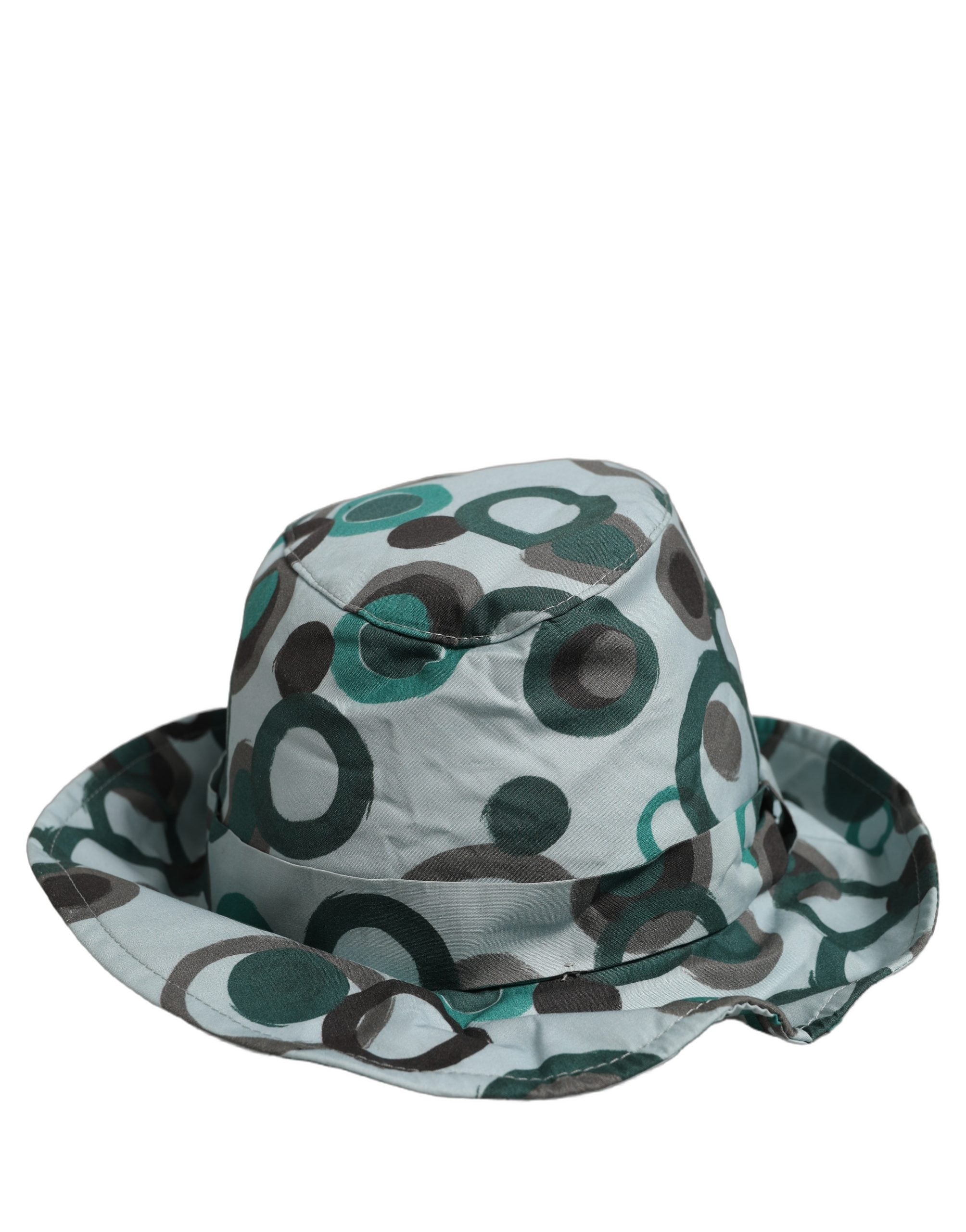 Teal Cotton Big Polka Dot Pattern Bucket Hat
