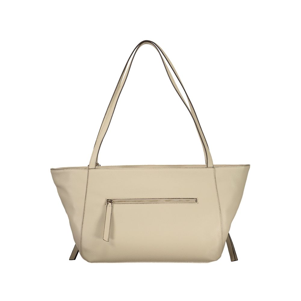 Beige Polyurethane Women's Bag