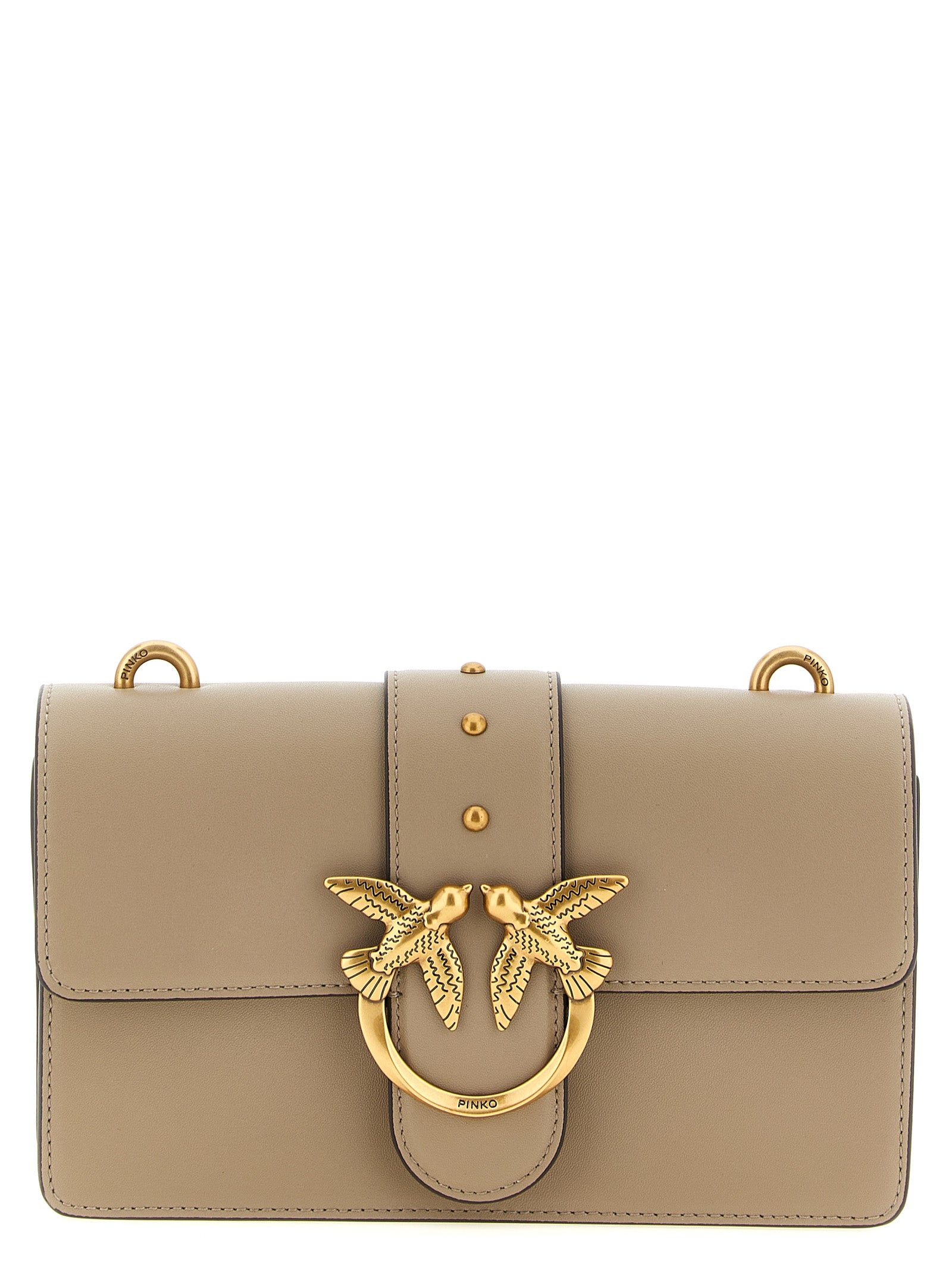 Gray Calfskin Crossbody Bag