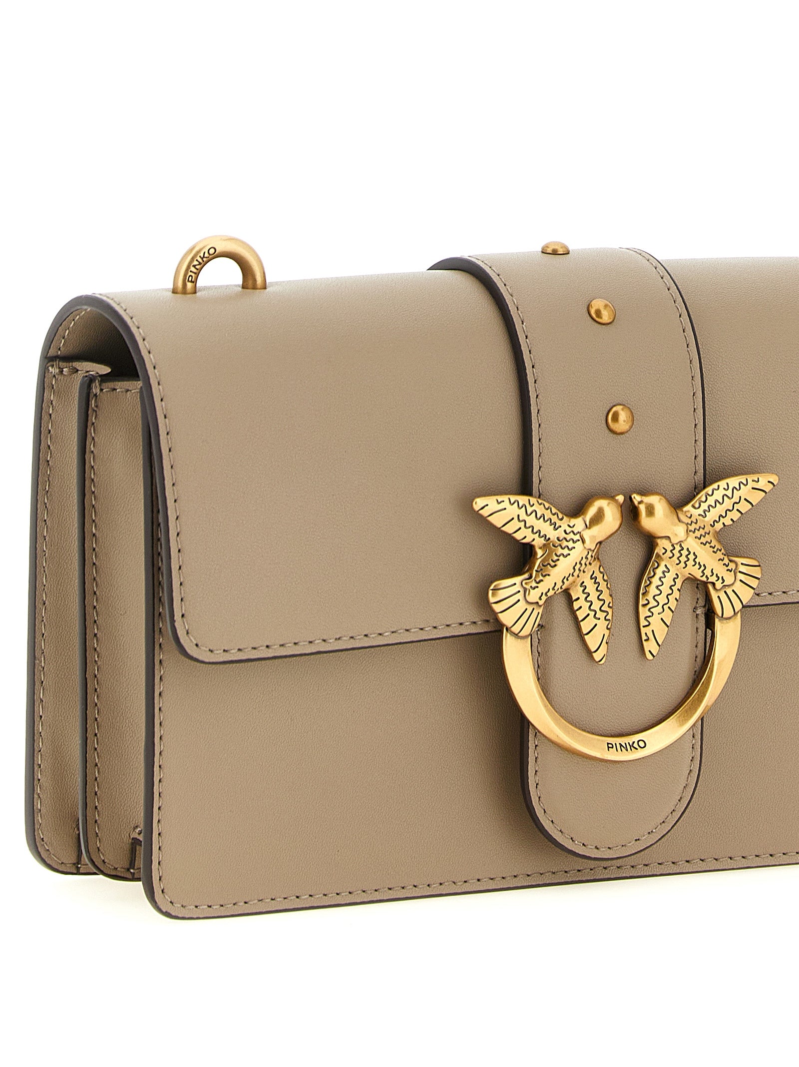 Gray Calfskin Crossbody Bag