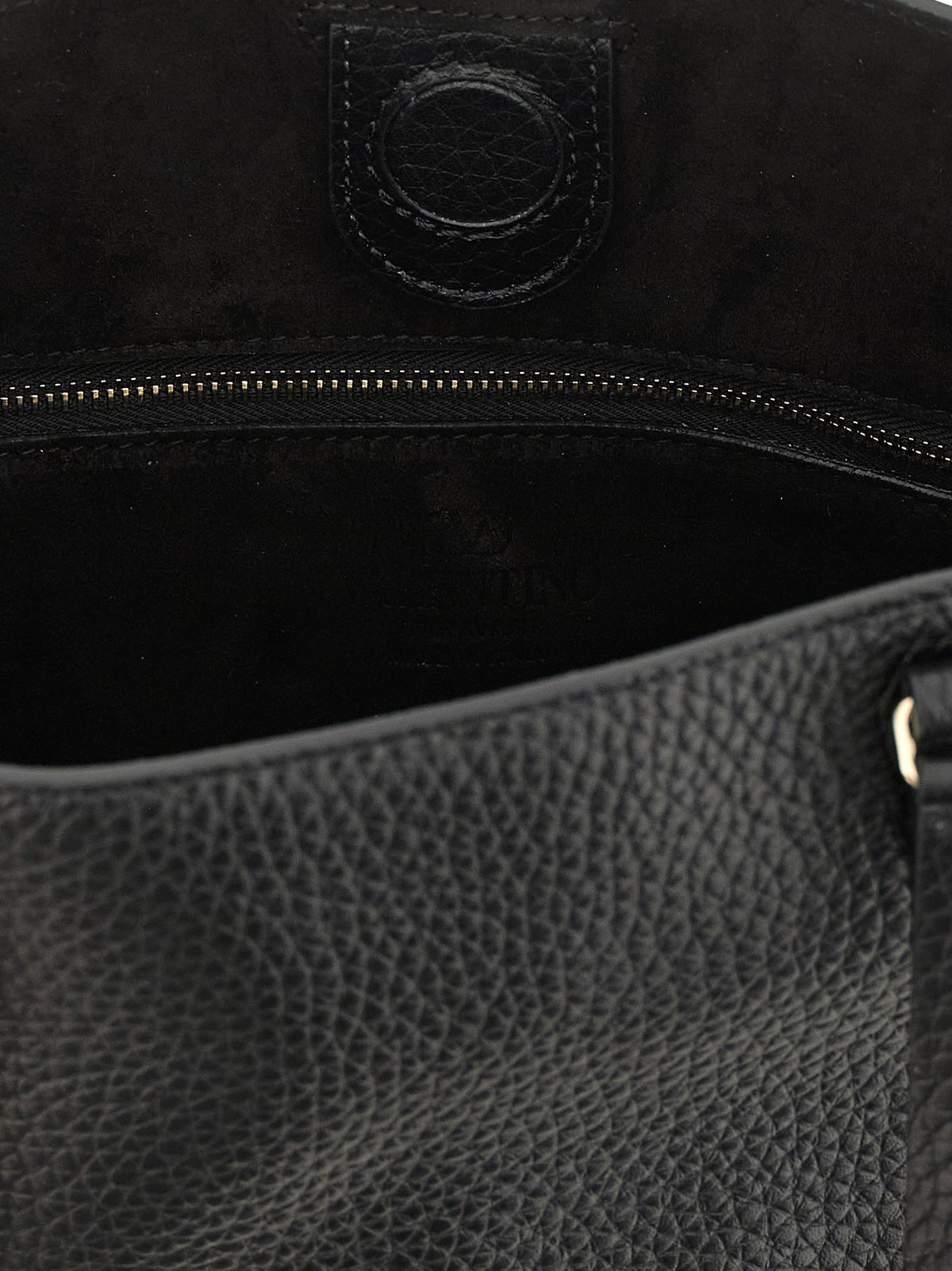 Black Calfskin Shoulder Bag