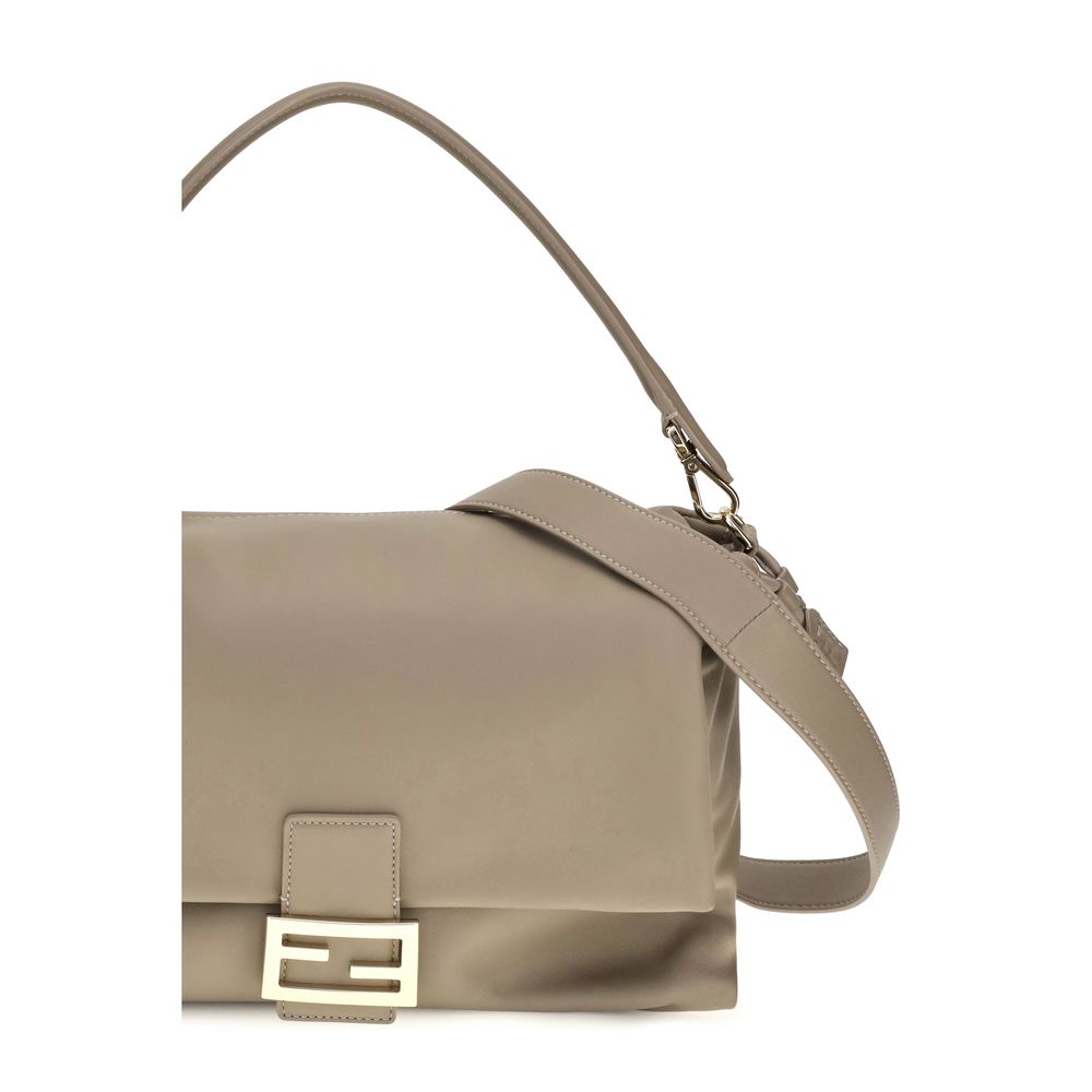 Beige Lamb Ovis Aries Shoulder Bag