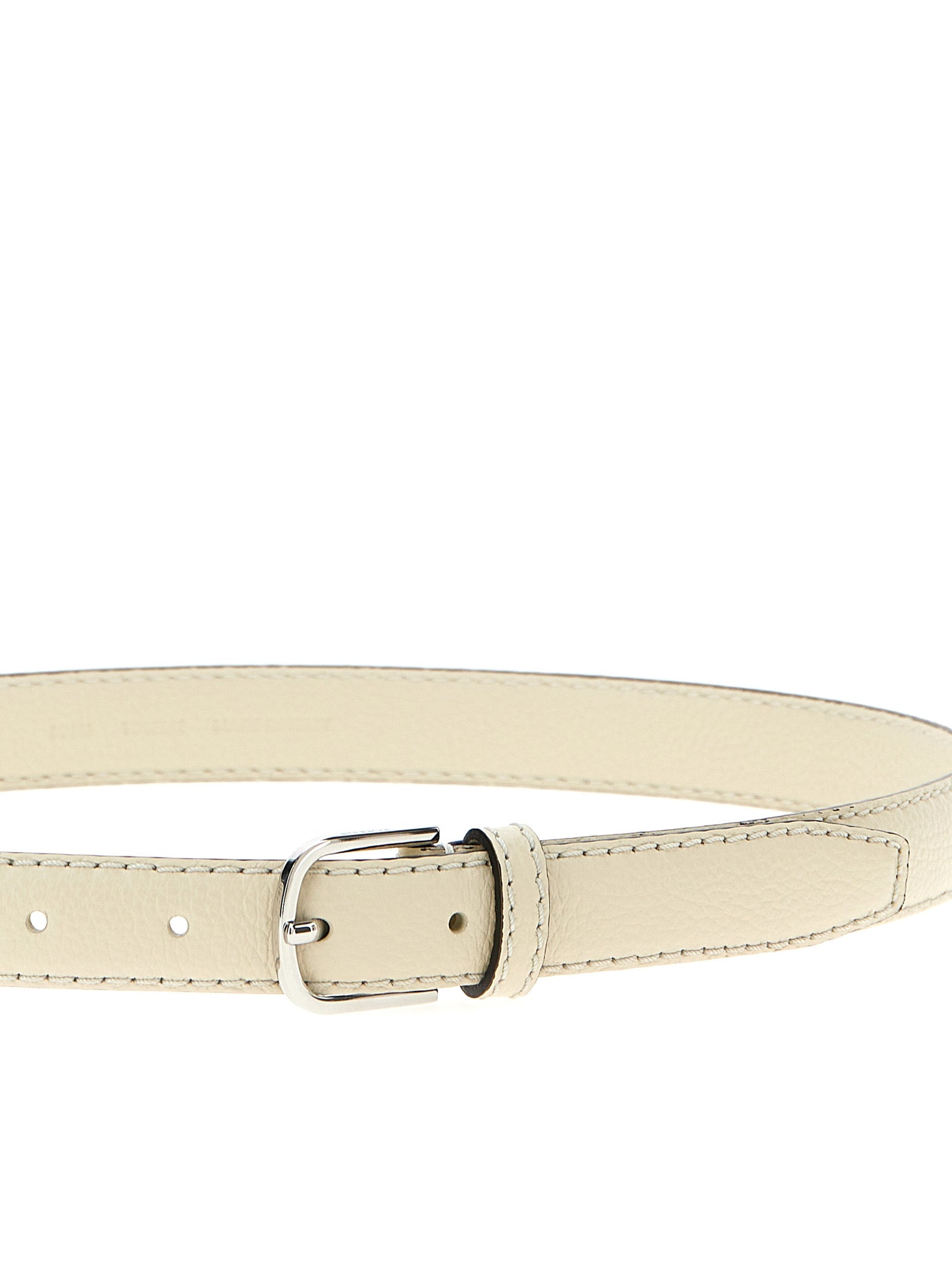 White Leather Regular Belt