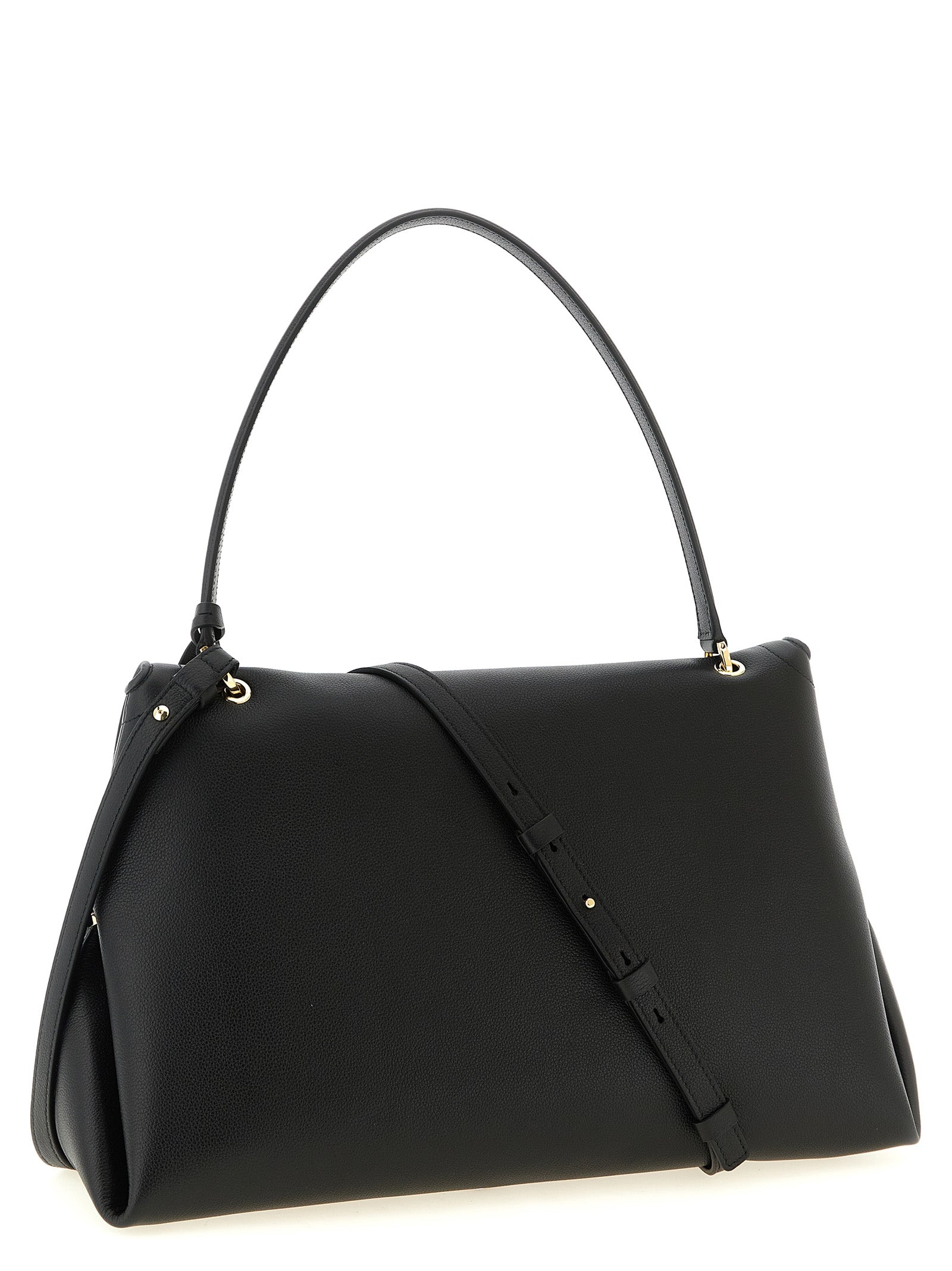 Black Calfskin Shoulder Bag