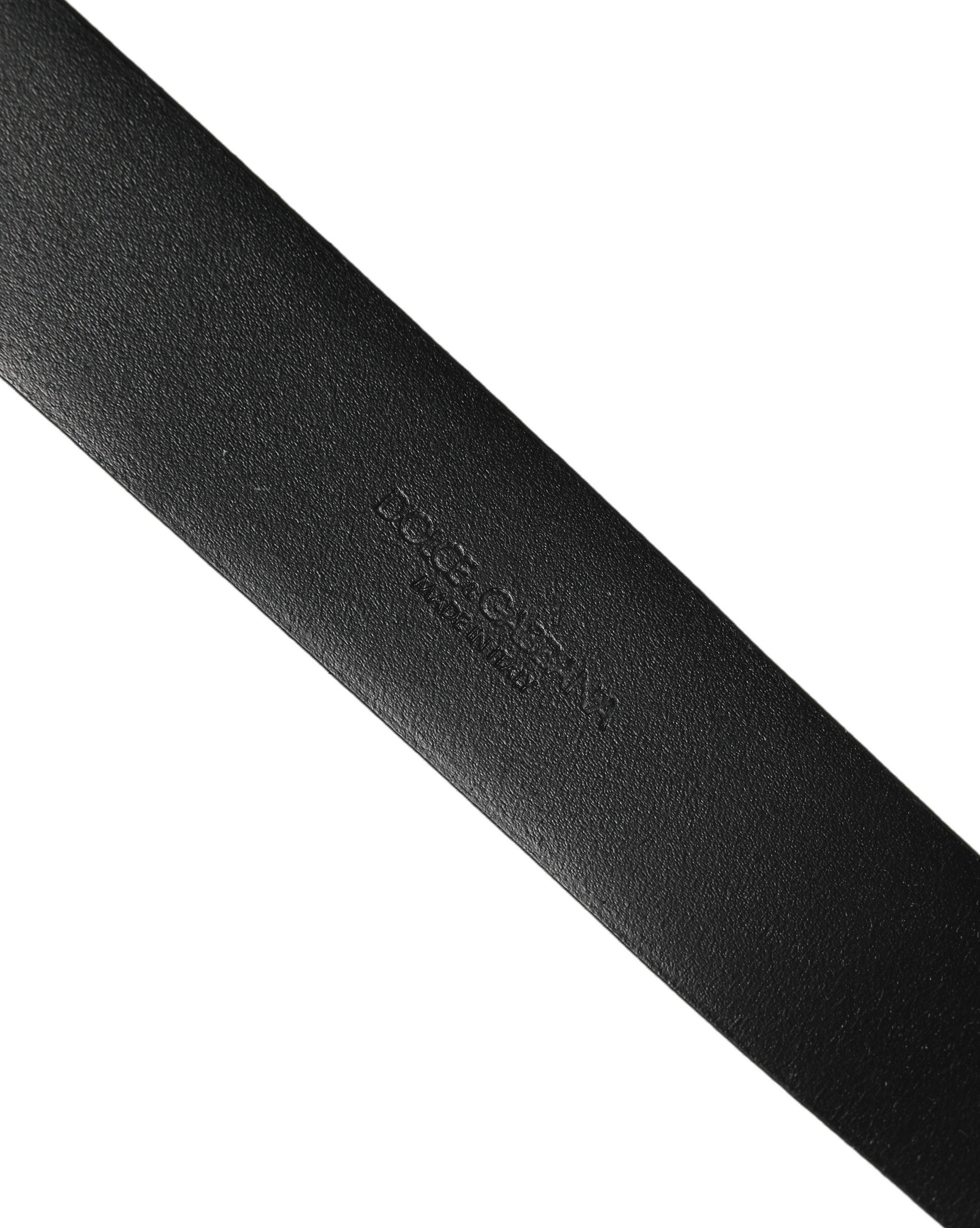 Black Calf Leather Classic Silver Buckle Belt