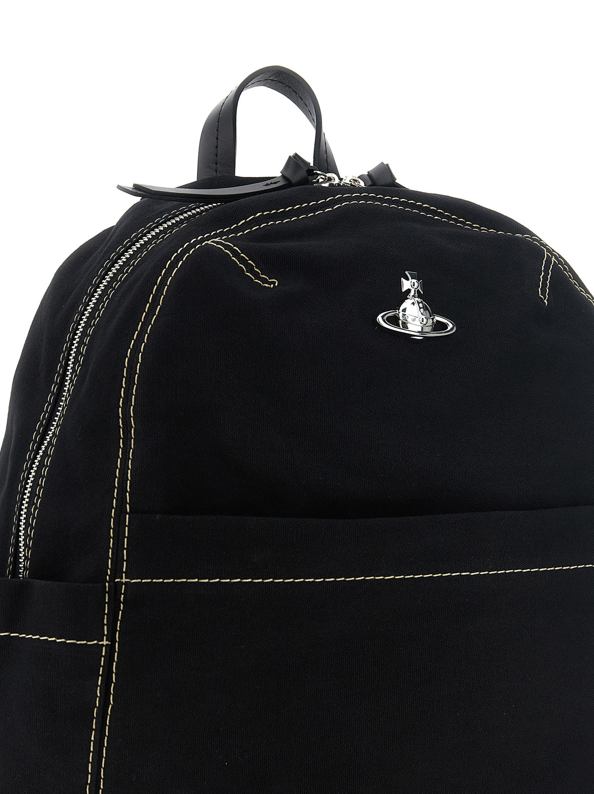 Black Cotton Backpack