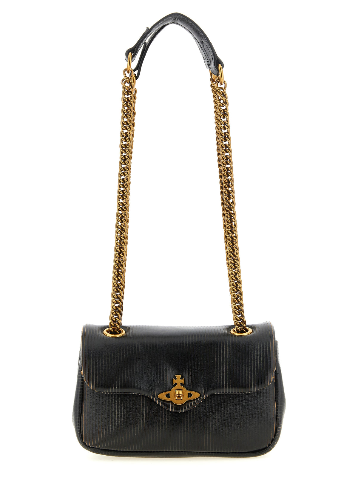 Black Calfskin Shoulder Bag