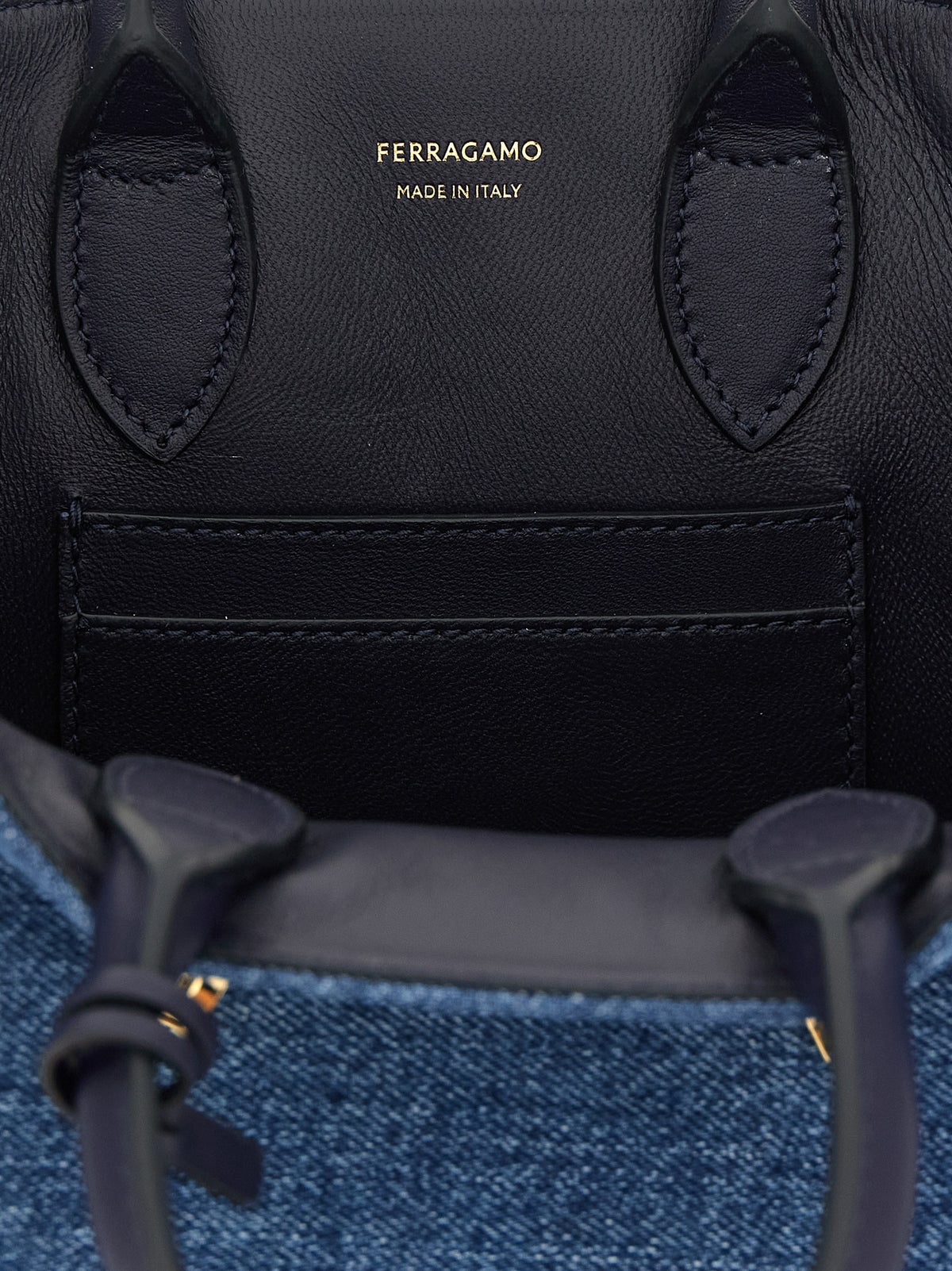 Blue Fabric Handbag